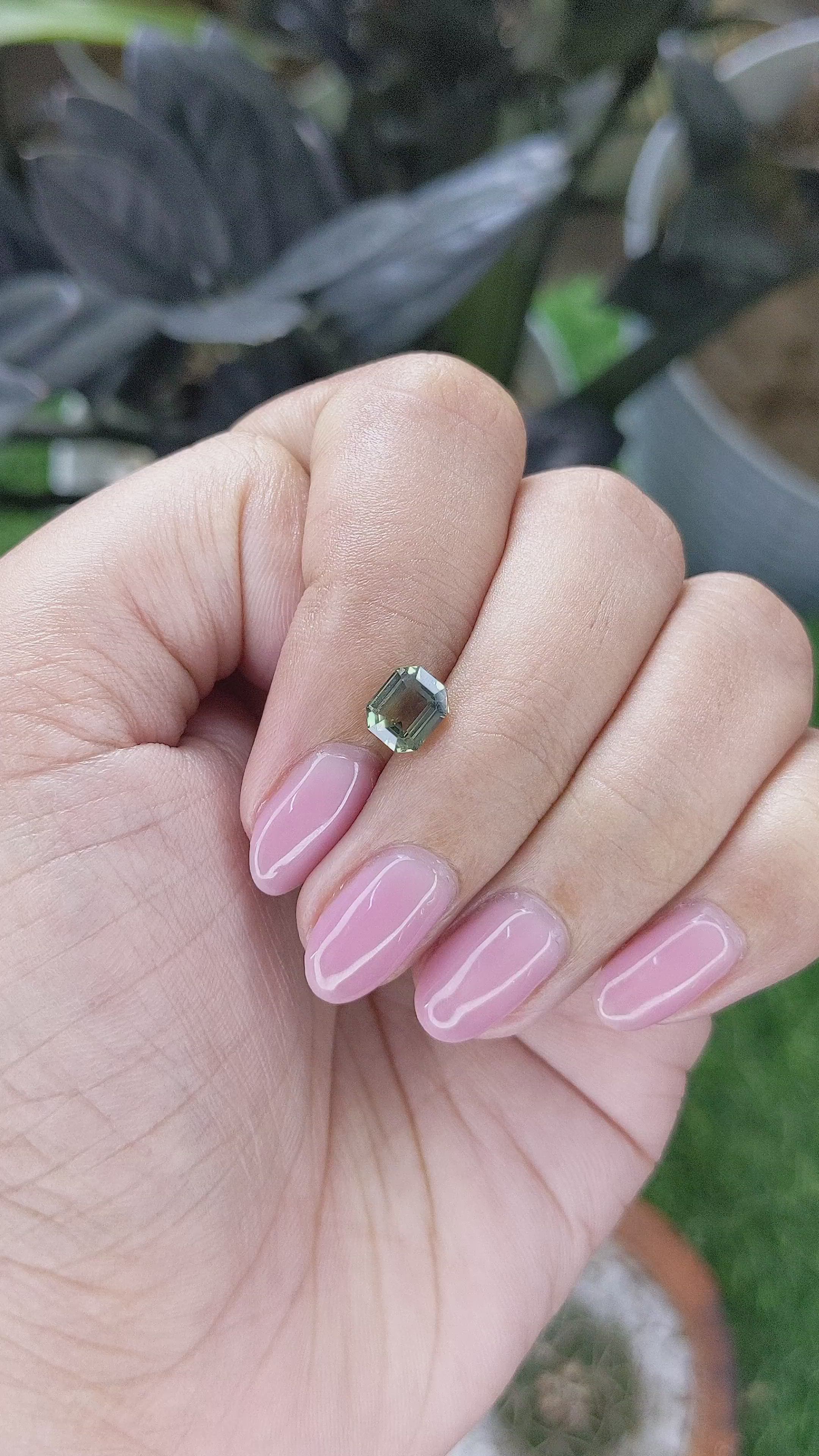 1.50 Ct. Yellowish Green Sapphire from Tanzania Size Video