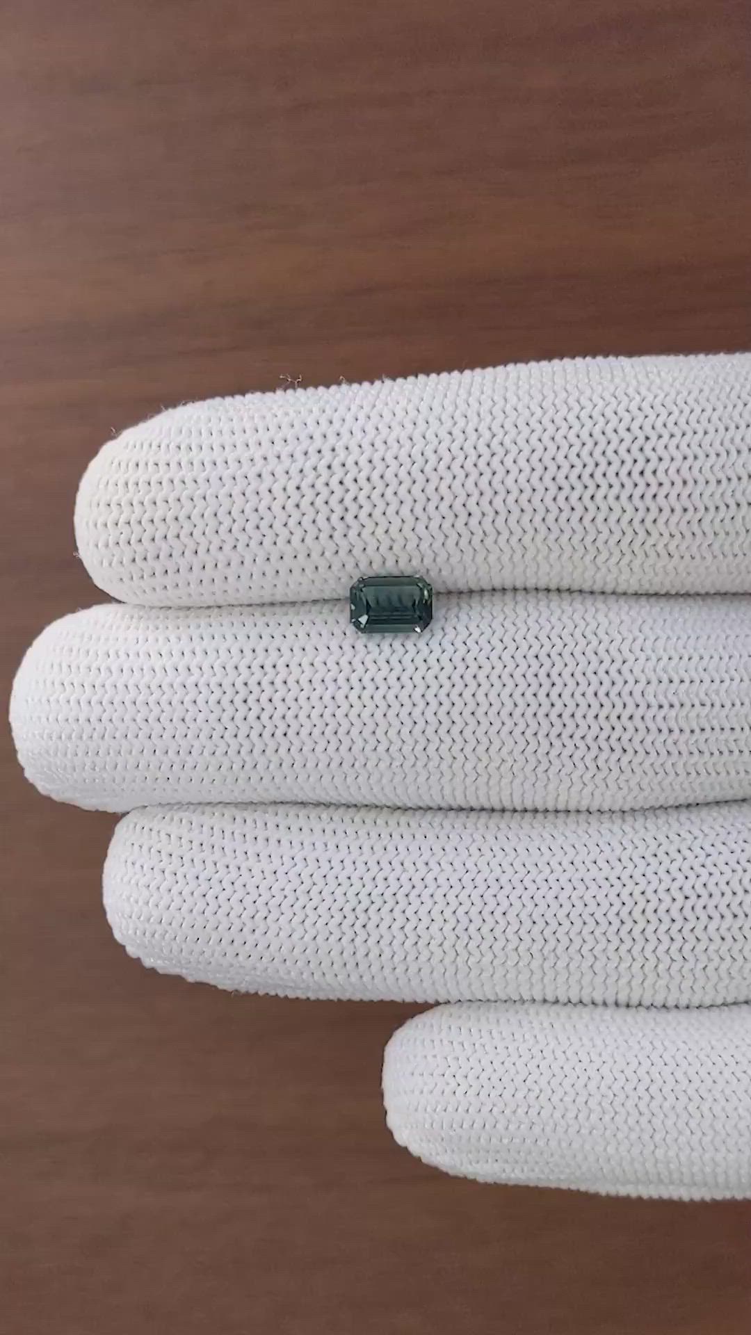 1.06 Ct. Bluish Green Sapphire Size Video