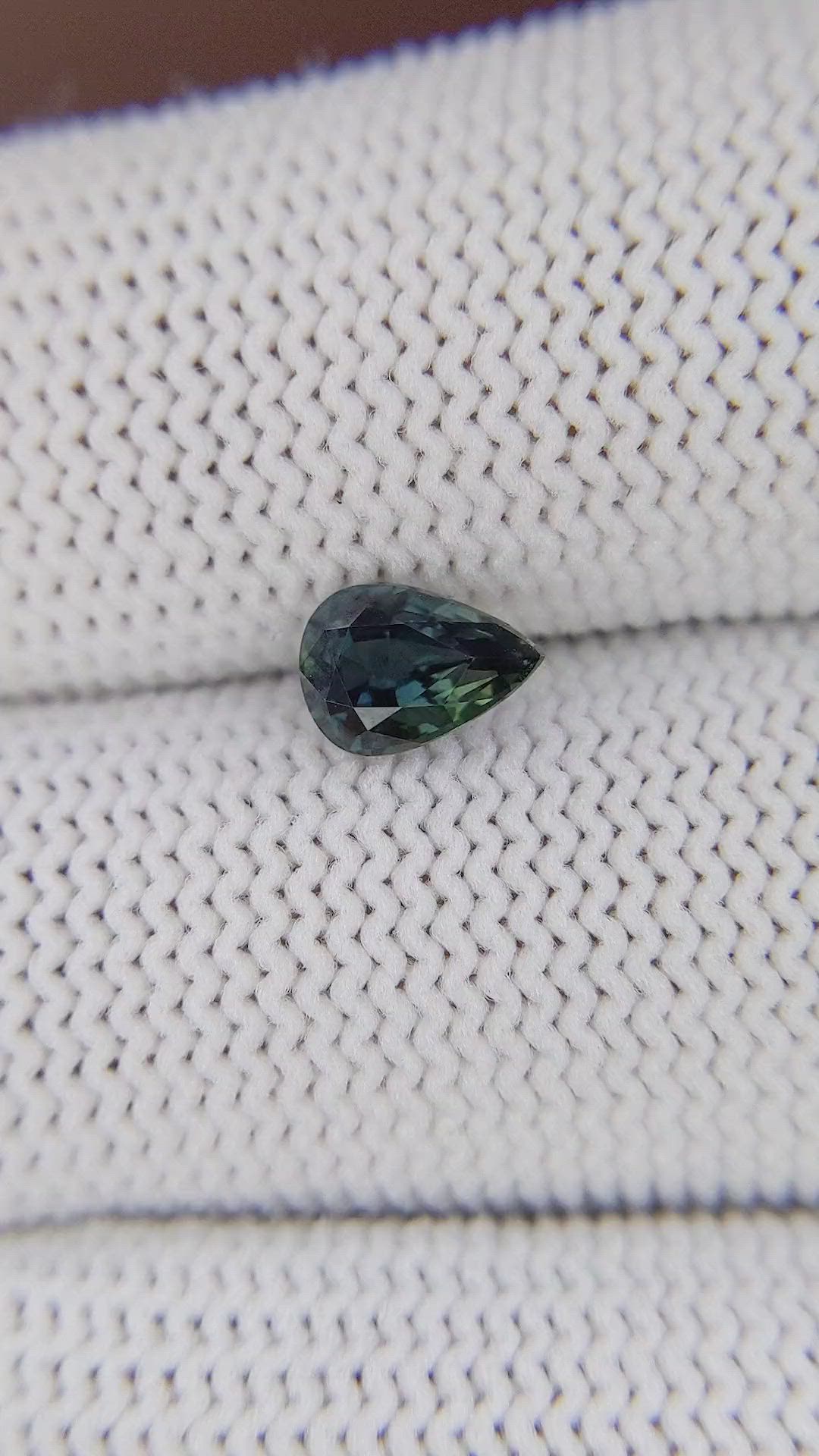 1.02 Ct. Bluish Green Sapphire from Tanzania Size Video