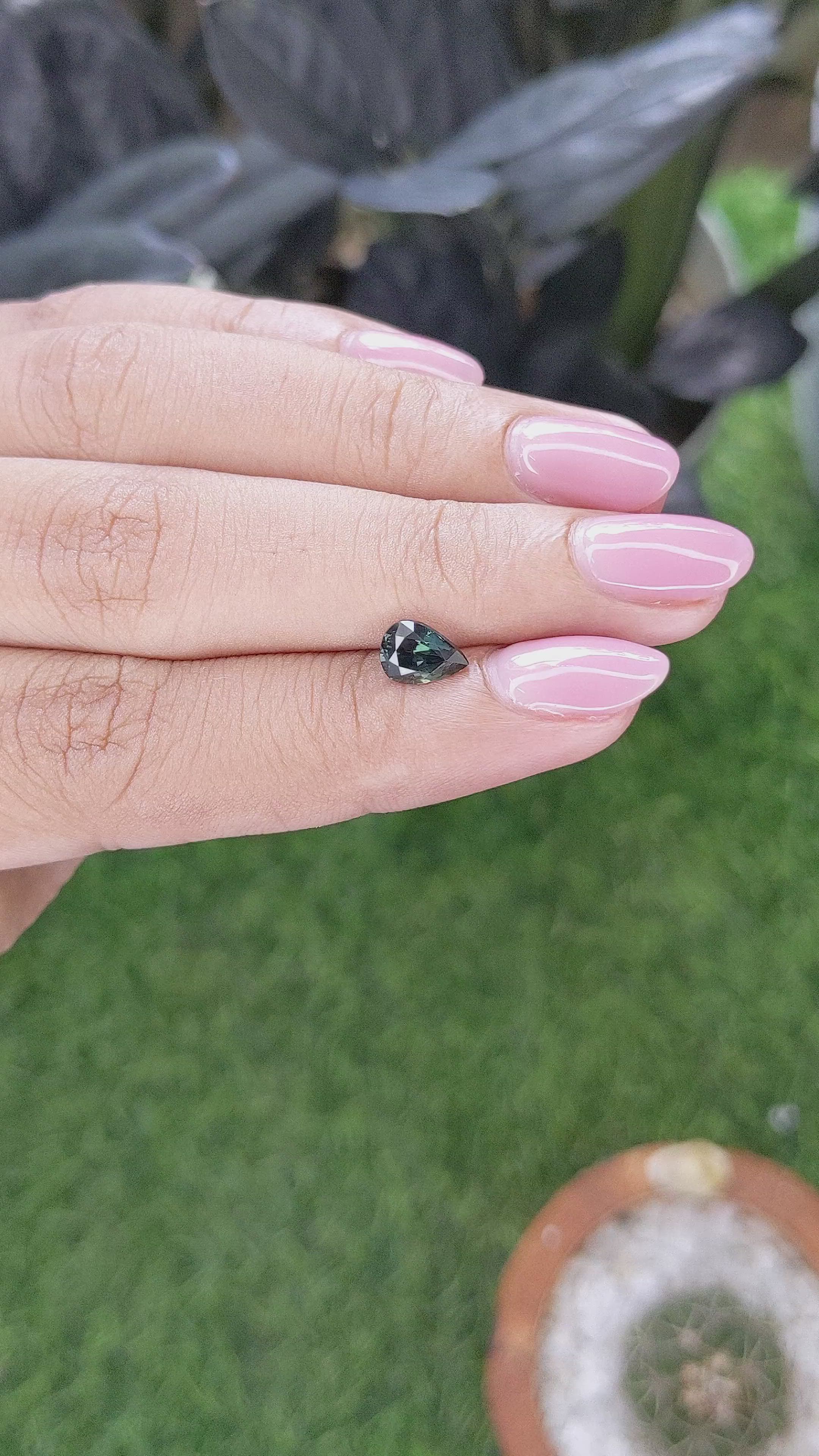 1.02 Ct. Bluish Green Sapphire from Tanzania Size Video