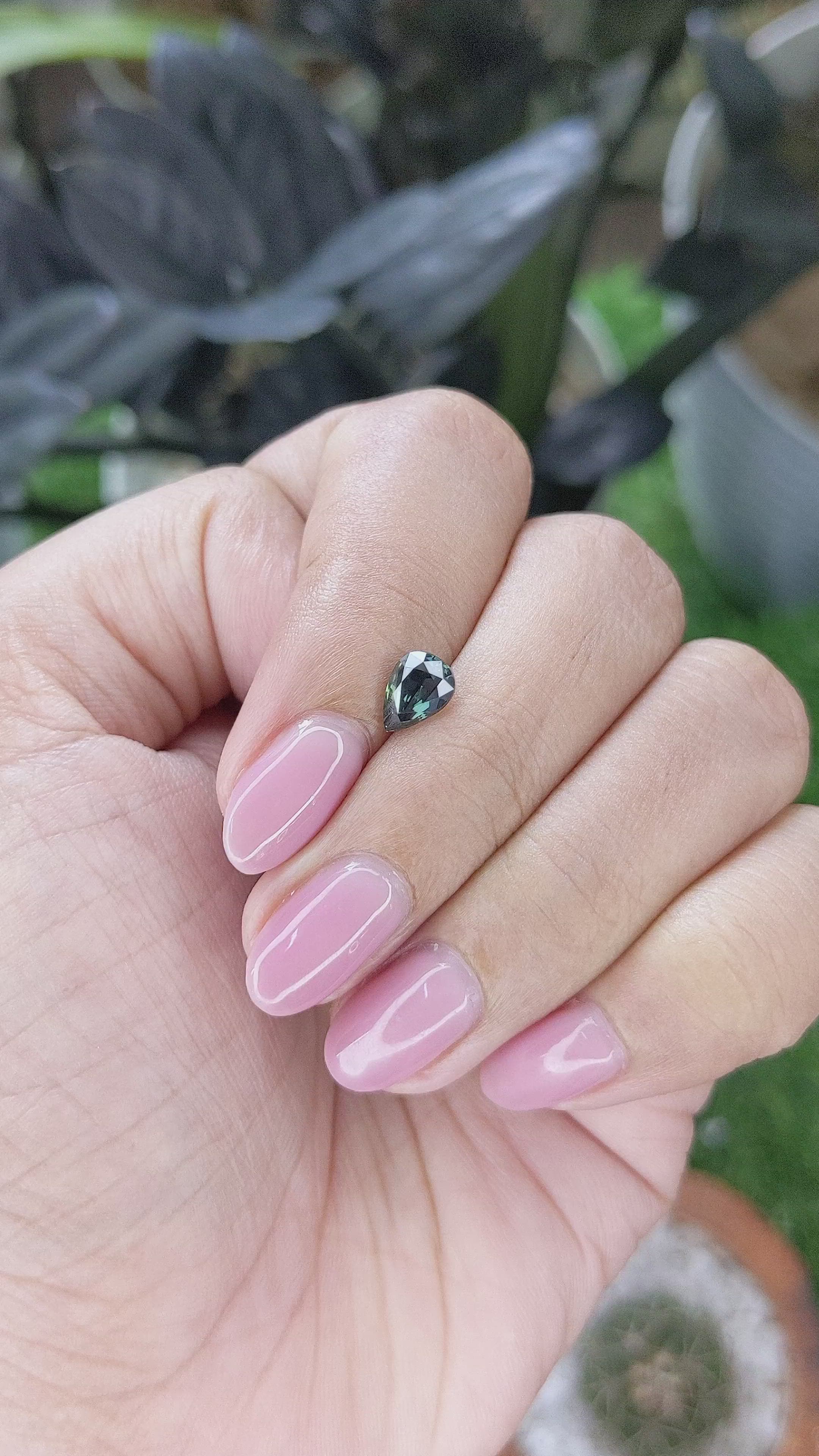 1.02 Ct. Bluish Green Sapphire from Tanzania Size Video