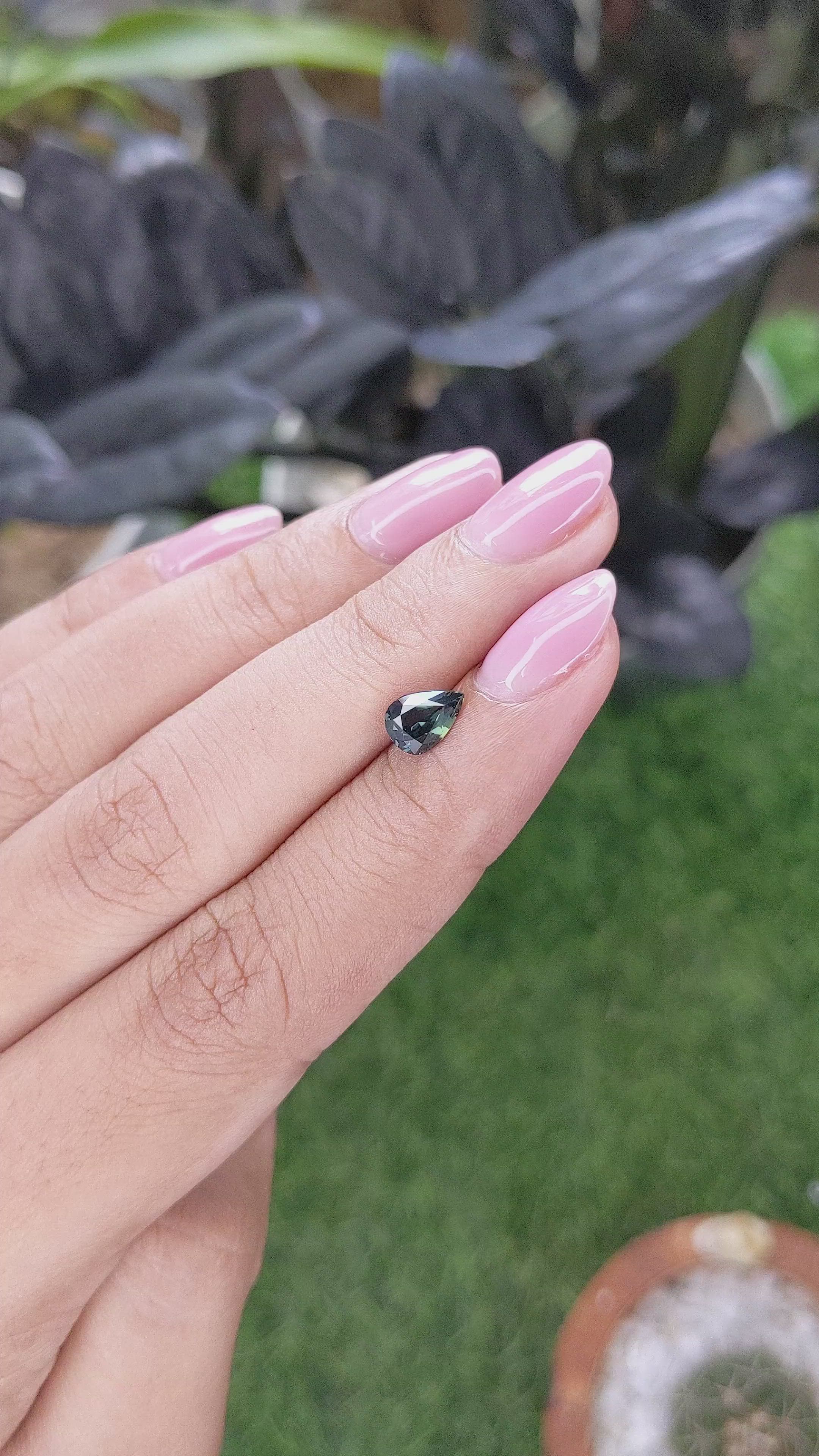 1.02 Ct. Bluish Green Sapphire from Tanzania Size Video