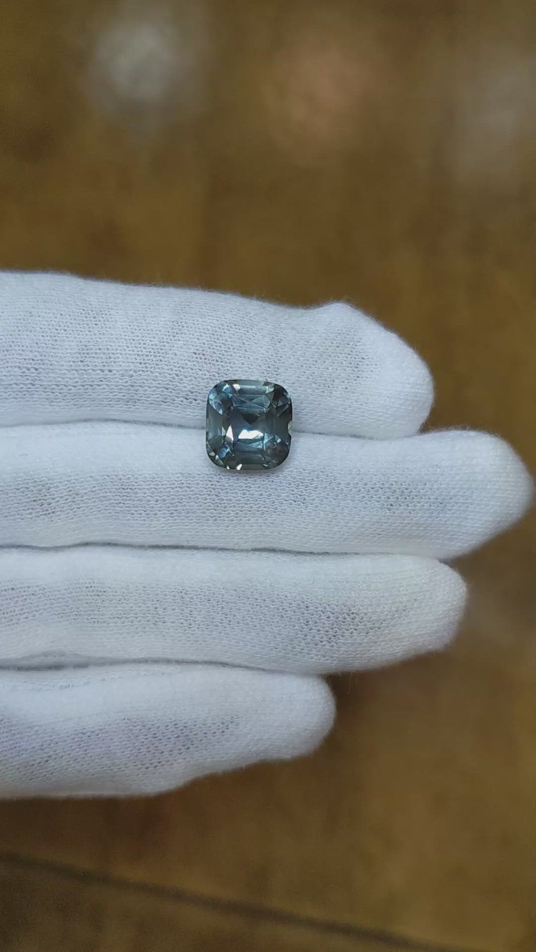 6.06 Ct. Greenish Blue Sapphire from Tanzania Size Video