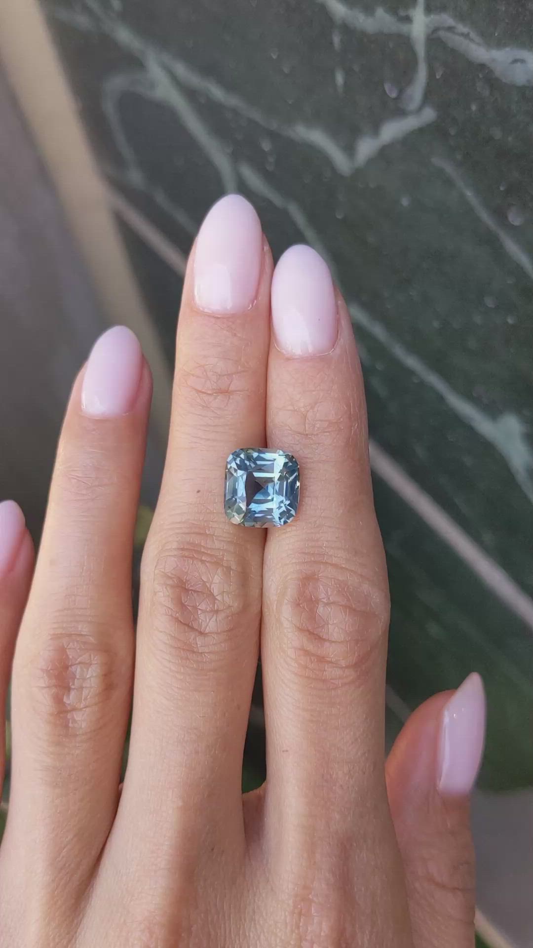 6.06 Ct. Greenish Blue Sapphire from Tanzania Size Video