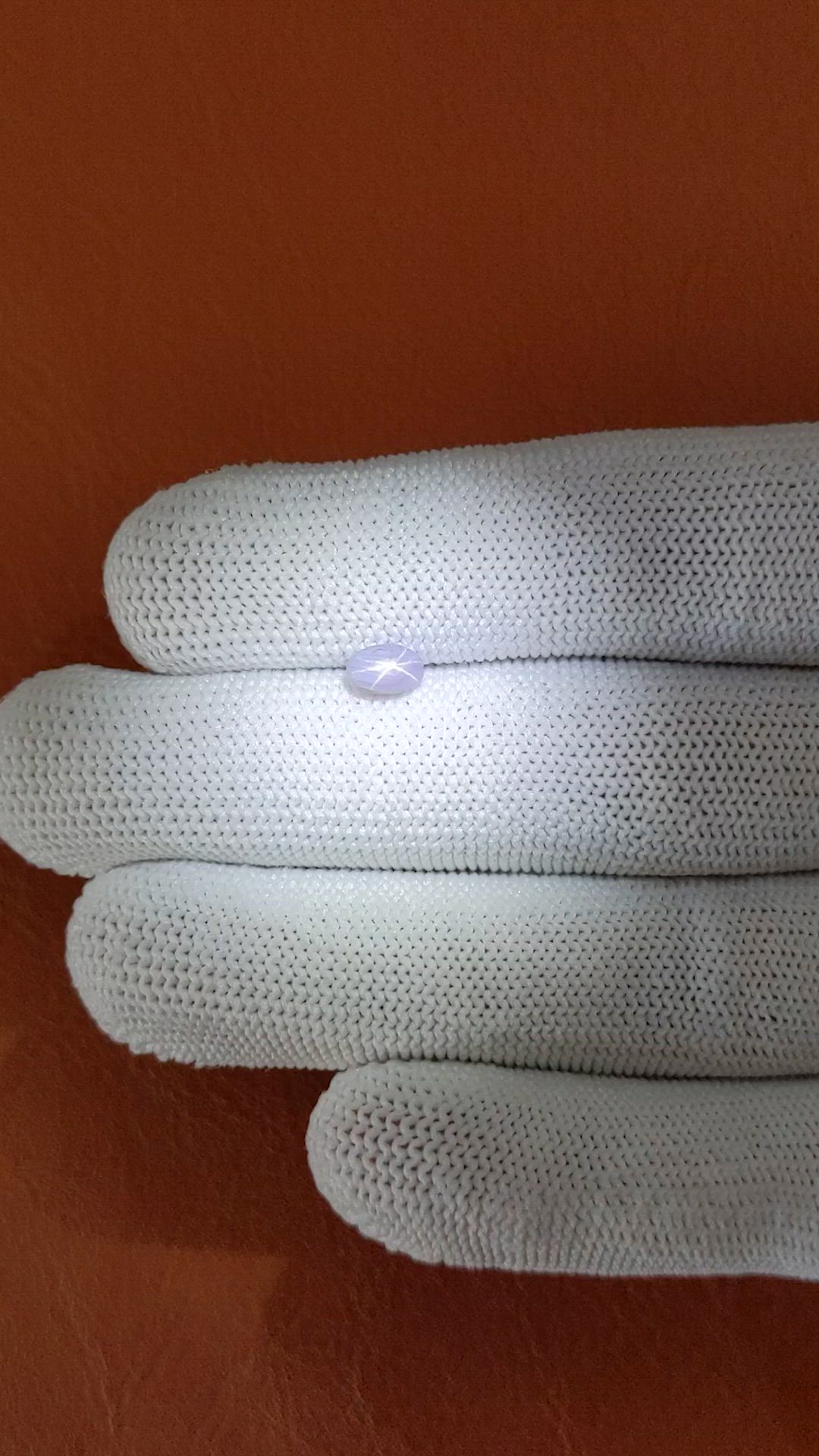 0.85 Ct. Purple Cabochon Star Sapphire from Ceylon (Sri Lanka) Size Video