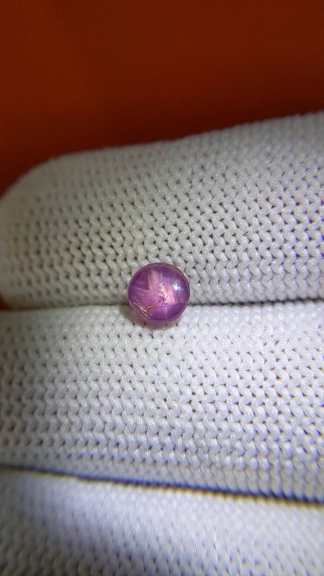 0.89 Ct. Pinkish Purple Cabochon Star Sapphire from Ceylon (Sri Lanka) Size Video