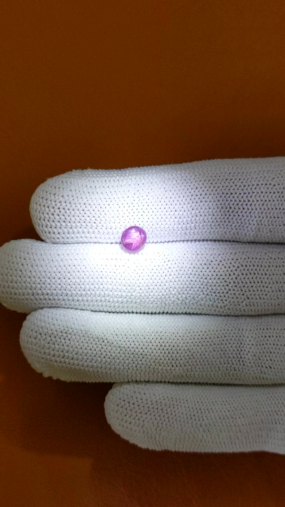 0.89 Ct. Pinkish Purple Cabochon Star Sapphire from Ceylon (Sri Lanka) Size Video