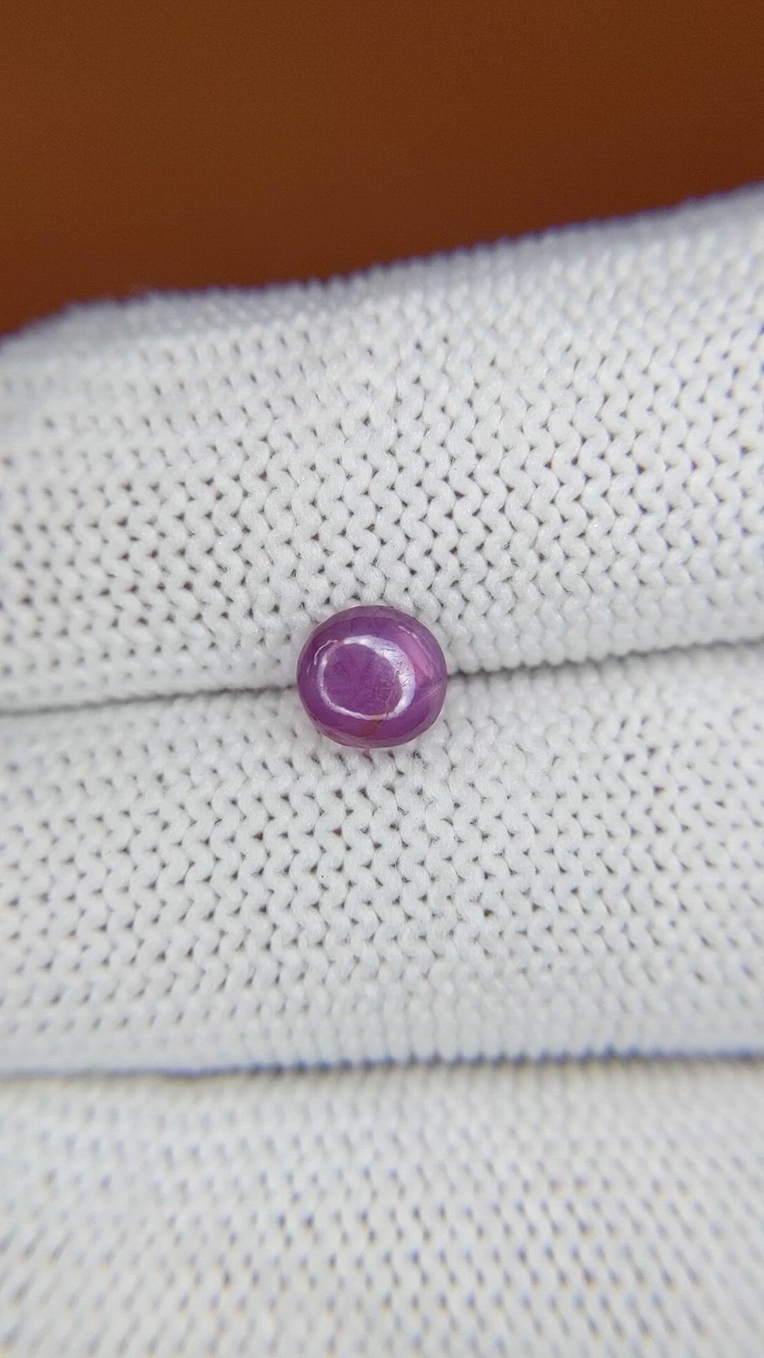 0.89 Ct. Pinkish Purple Cabochon Star Sapphire from Ceylon (Sri Lanka) Size Video