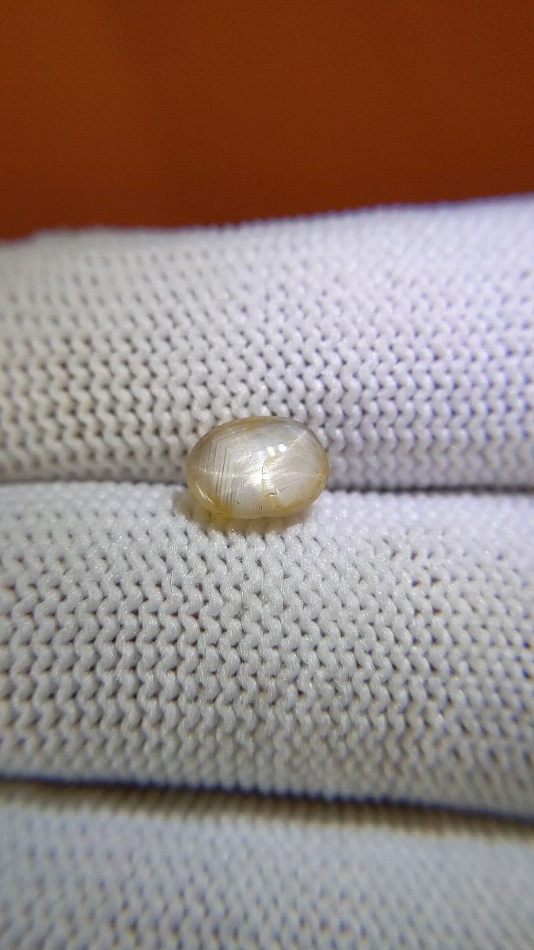 1.71 Ct. Yellow Cabochon Star Sapphire from Ceylon (Sri Lanka) Size Video