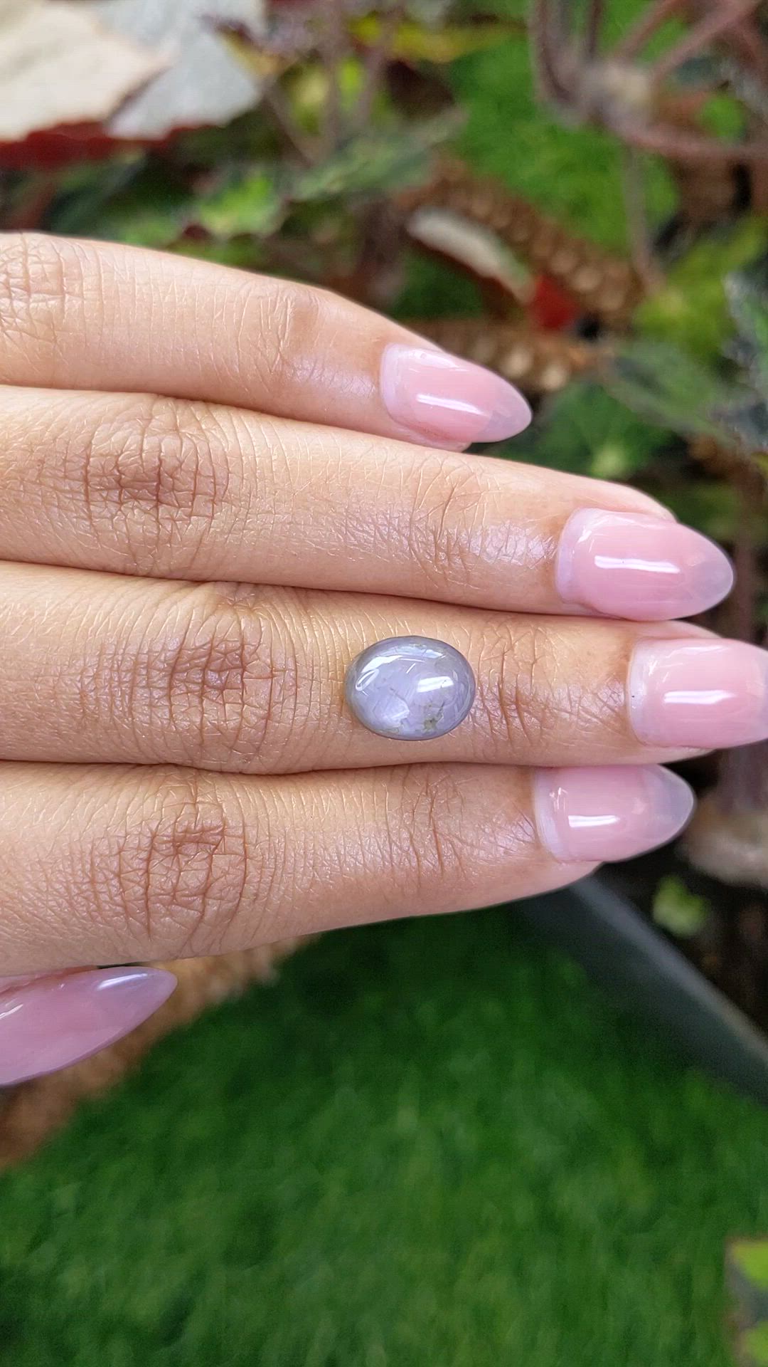 6.13 Ct. Greyish Blue Cabochon Star Sapphire from Ceylon (Sri Lanka) Size Video