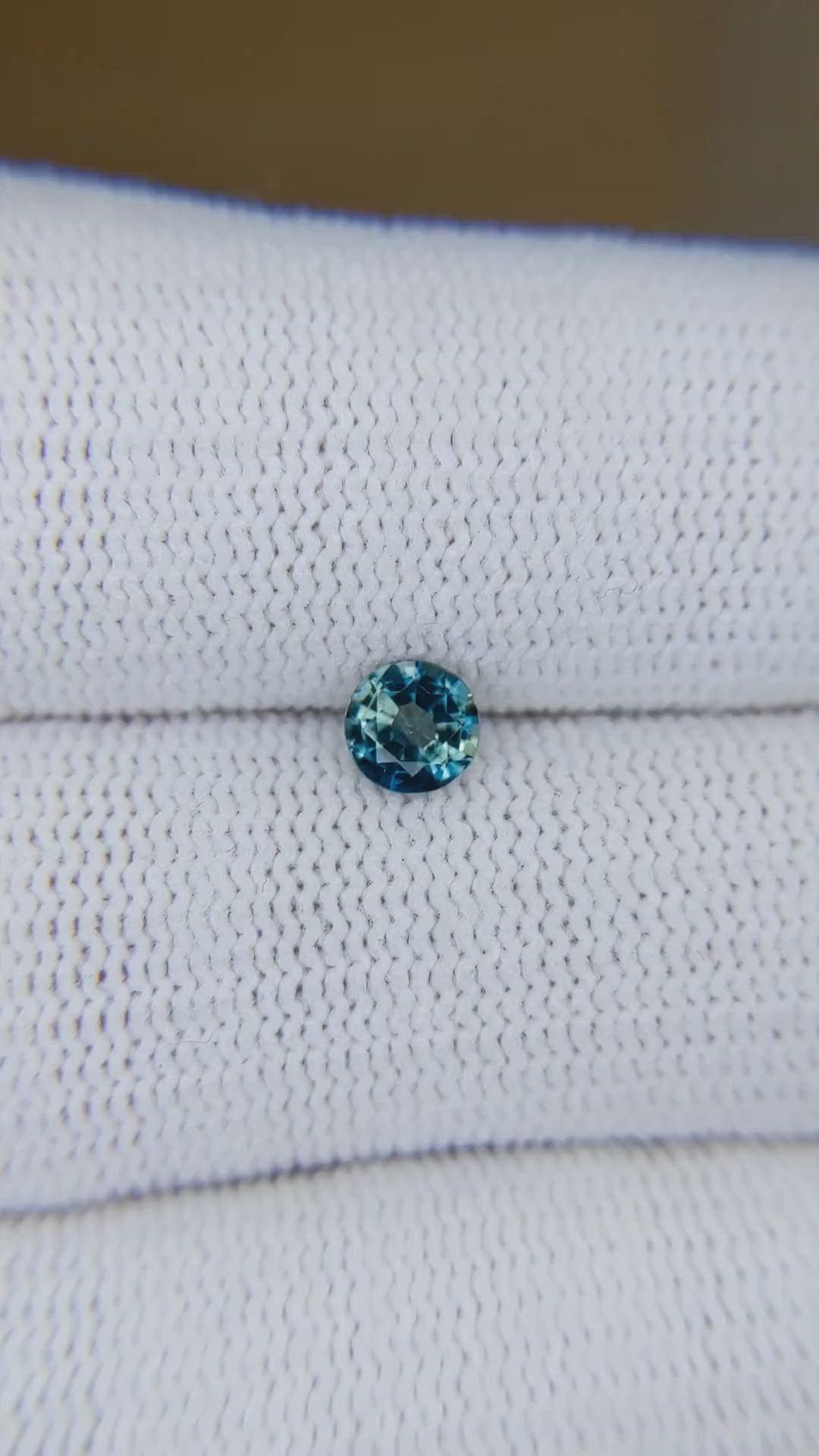 0.52 Ct. Greenish Blue Sapphire from Ceylon (Sri Lanka) Size Video