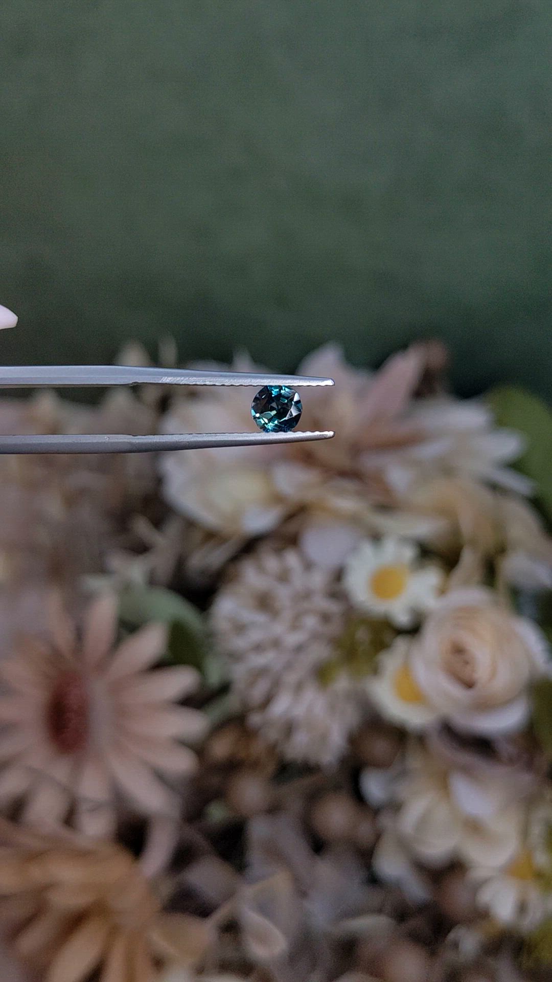 0.52 Ct. Greenish Blue Sapphire from Ceylon (Sri Lanka) Size Video