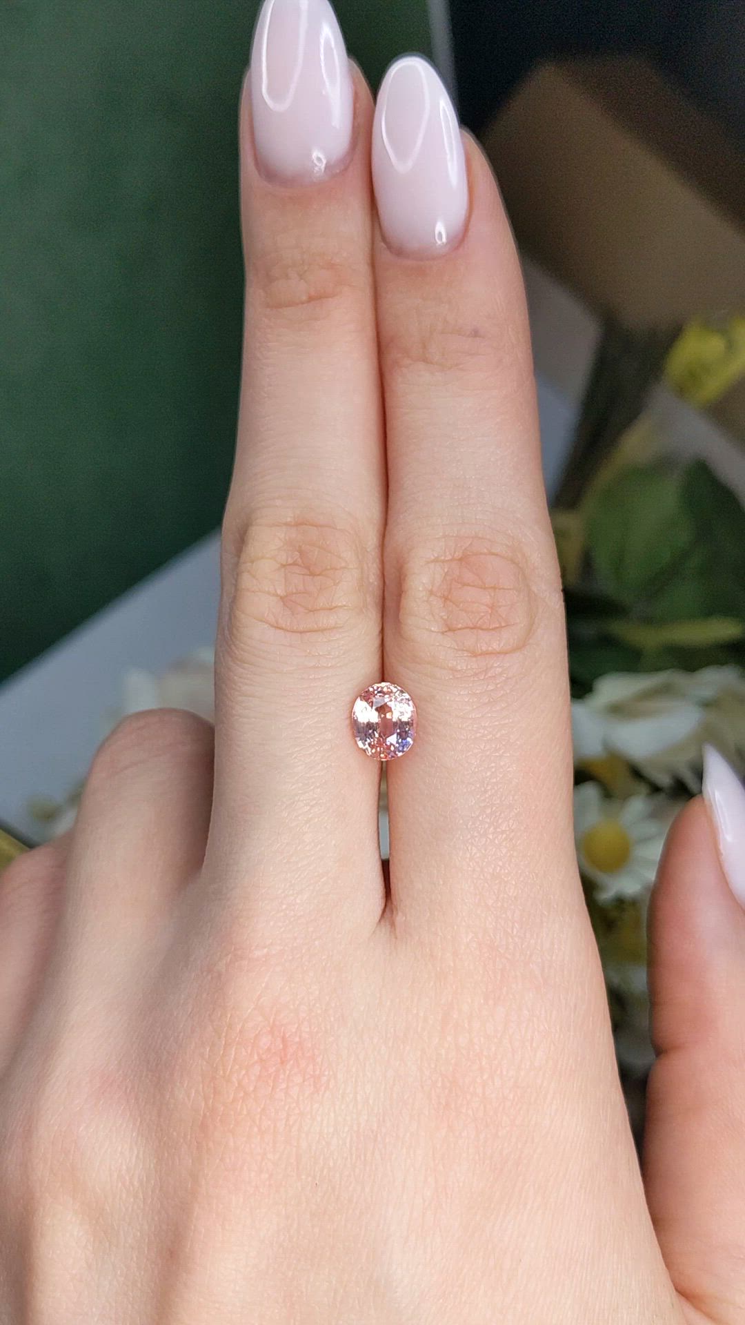 2.09 Ct. Padparadscha Sapphire from Ceylon (Sri Lanka) Size Video