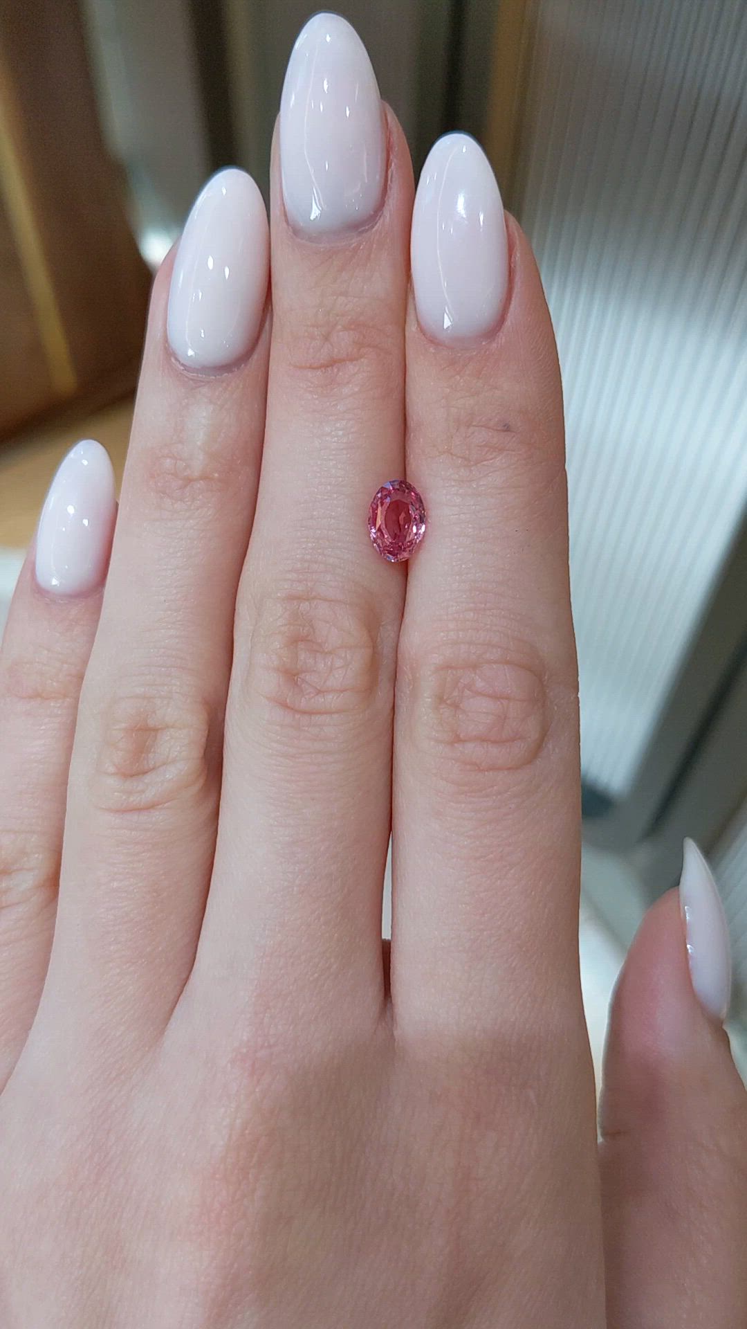 1.55 Ct. Padparadscha Sapphire from Ceylon (Sri Lanka) Size Video