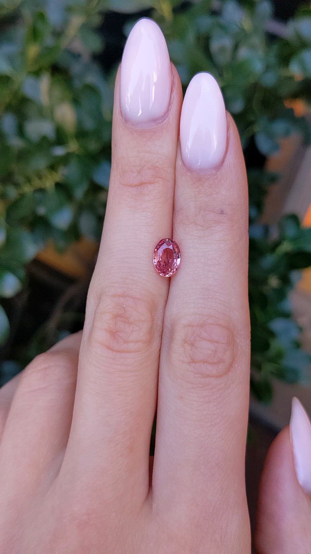 1.55 Ct. Padparadscha Sapphire from Ceylon (Sri Lanka) Size Video
