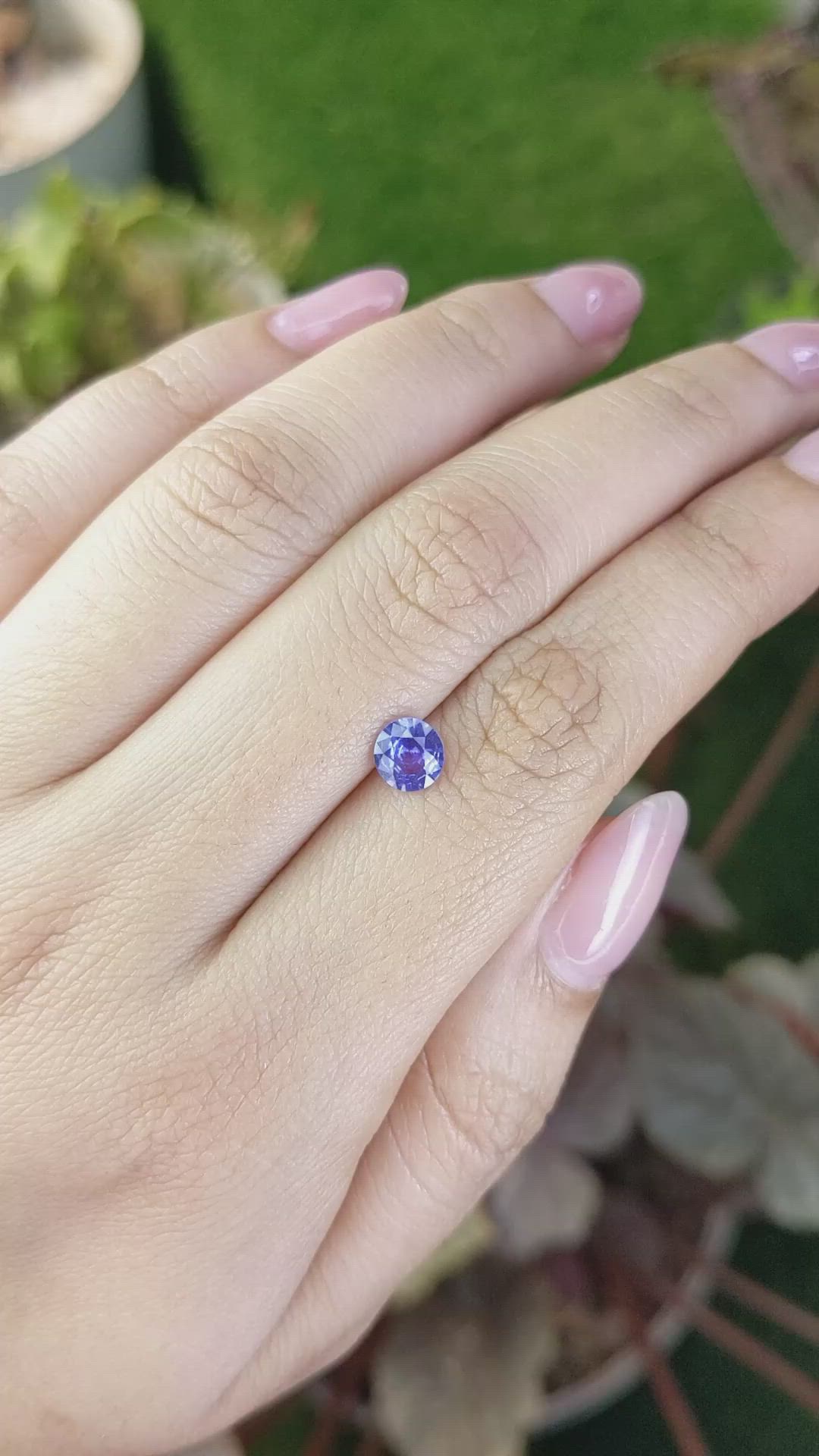 0.74 Ct. Bluish Purple Sapphire from Ceylon (Sri Lanka) Size Video