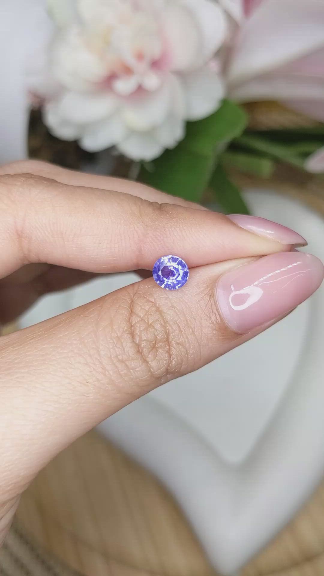 0.74 Ct. Bluish Purple Sapphire from Ceylon (Sri Lanka) Size Video