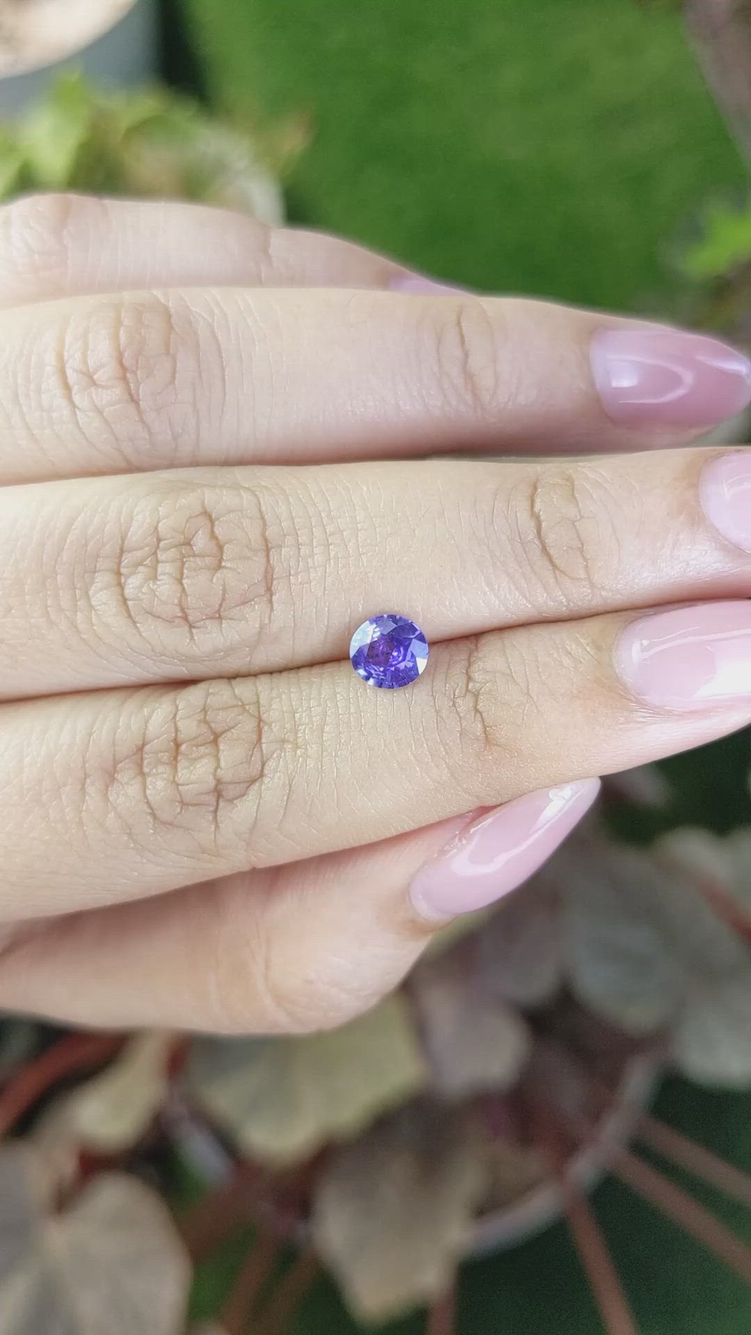 0.74 Ct. Bluish Purple Sapphire from Ceylon (Sri Lanka) Size Video