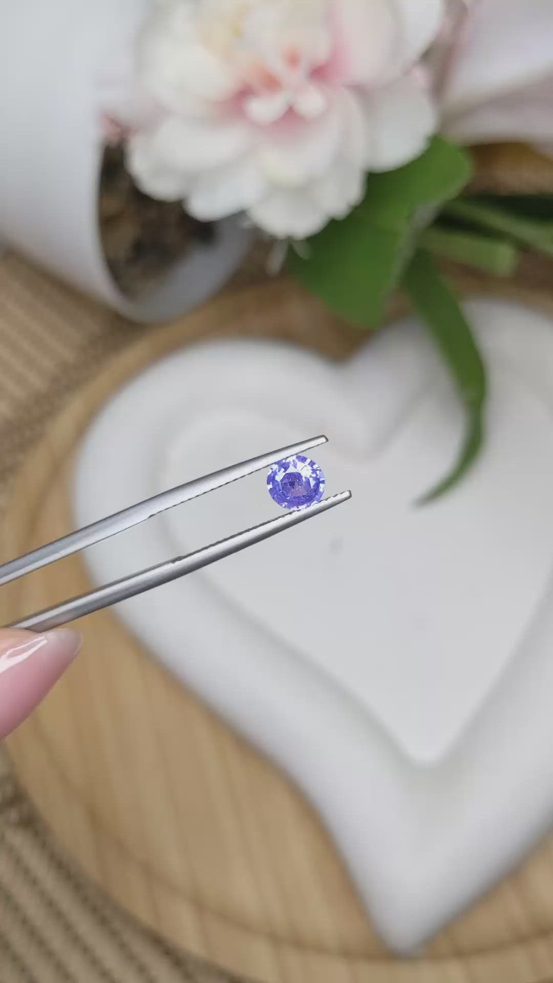 0.74 Ct. Bluish Purple Sapphire from Ceylon (Sri Lanka) Size Video
