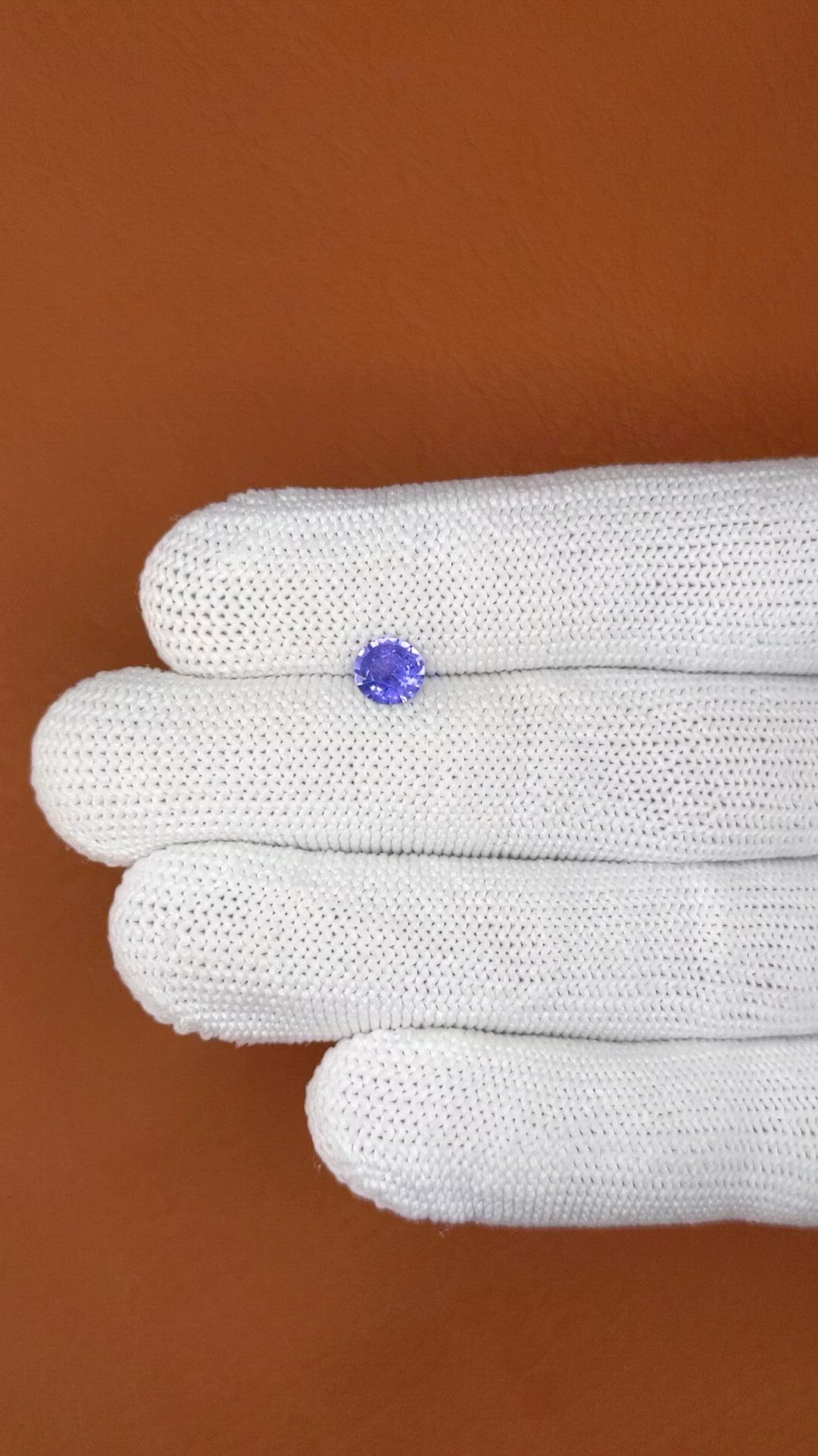0.74 Ct. Bluish Purple Sapphire from Ceylon (Sri Lanka) Size Video