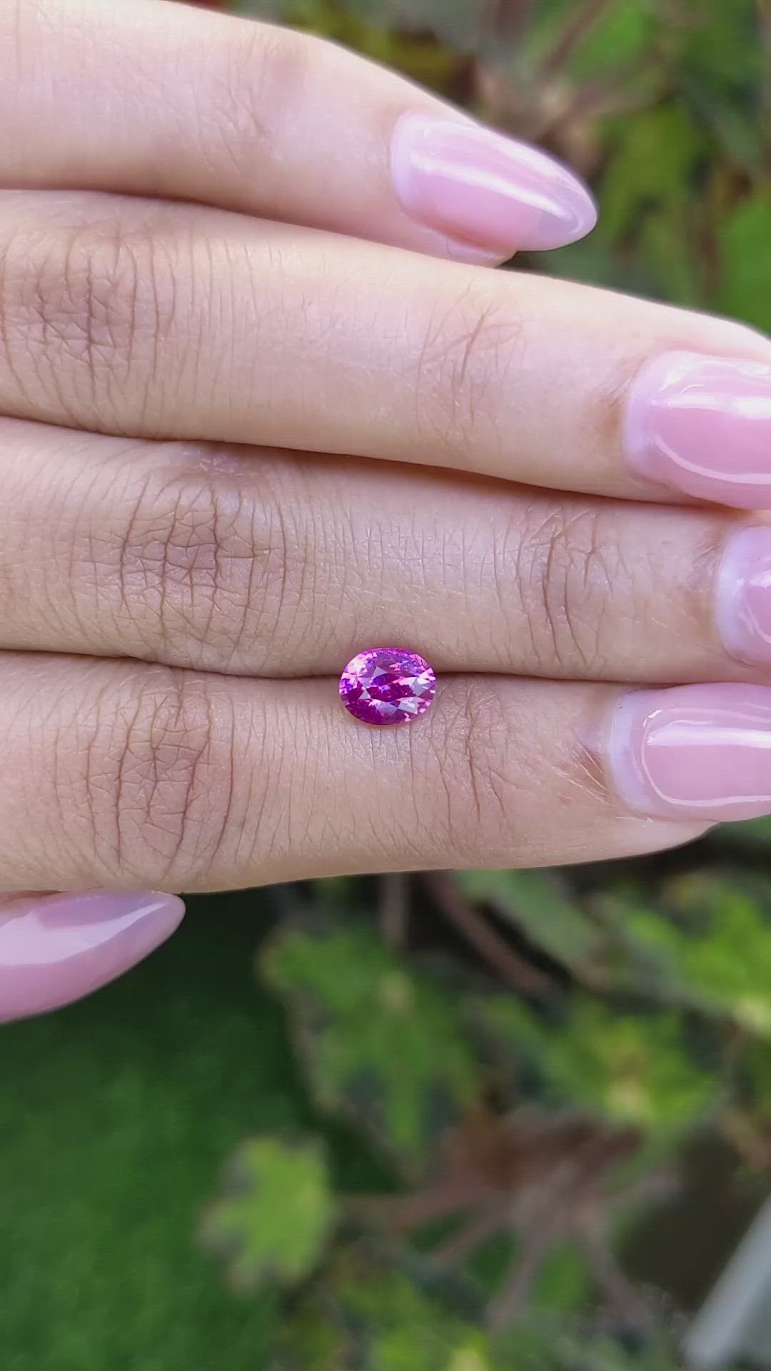 1.11 Ct. Purplish Pink Sapphire from Ceylon (Sri Lanka) Size Video
