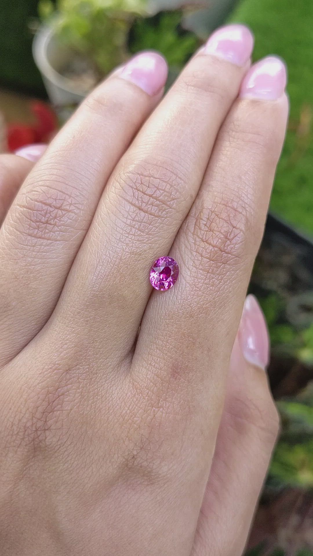 1.11 Ct. Purplish Pink Sapphire from Ceylon (Sri Lanka) Size Video