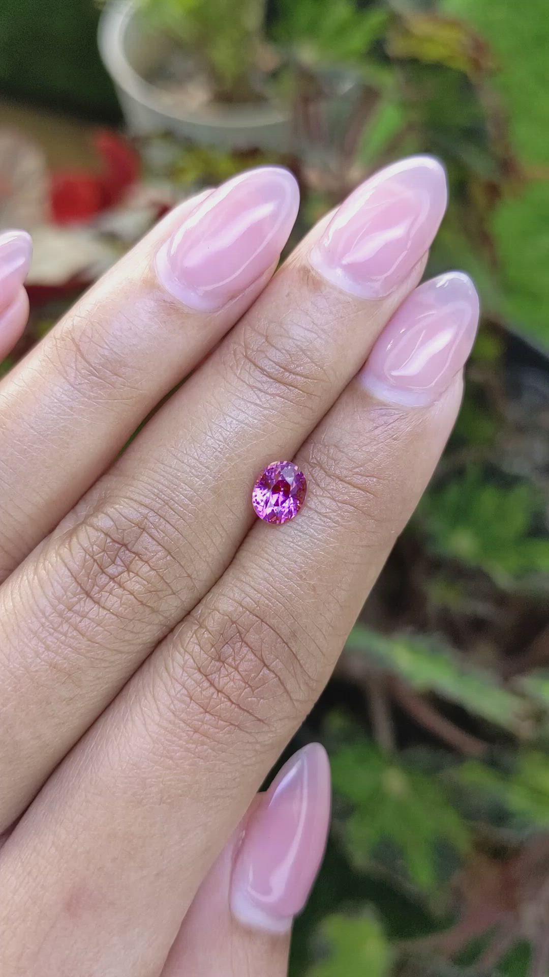 1.11 Ct. Purplish Pink Sapphire from Ceylon (Sri Lanka) Size Video