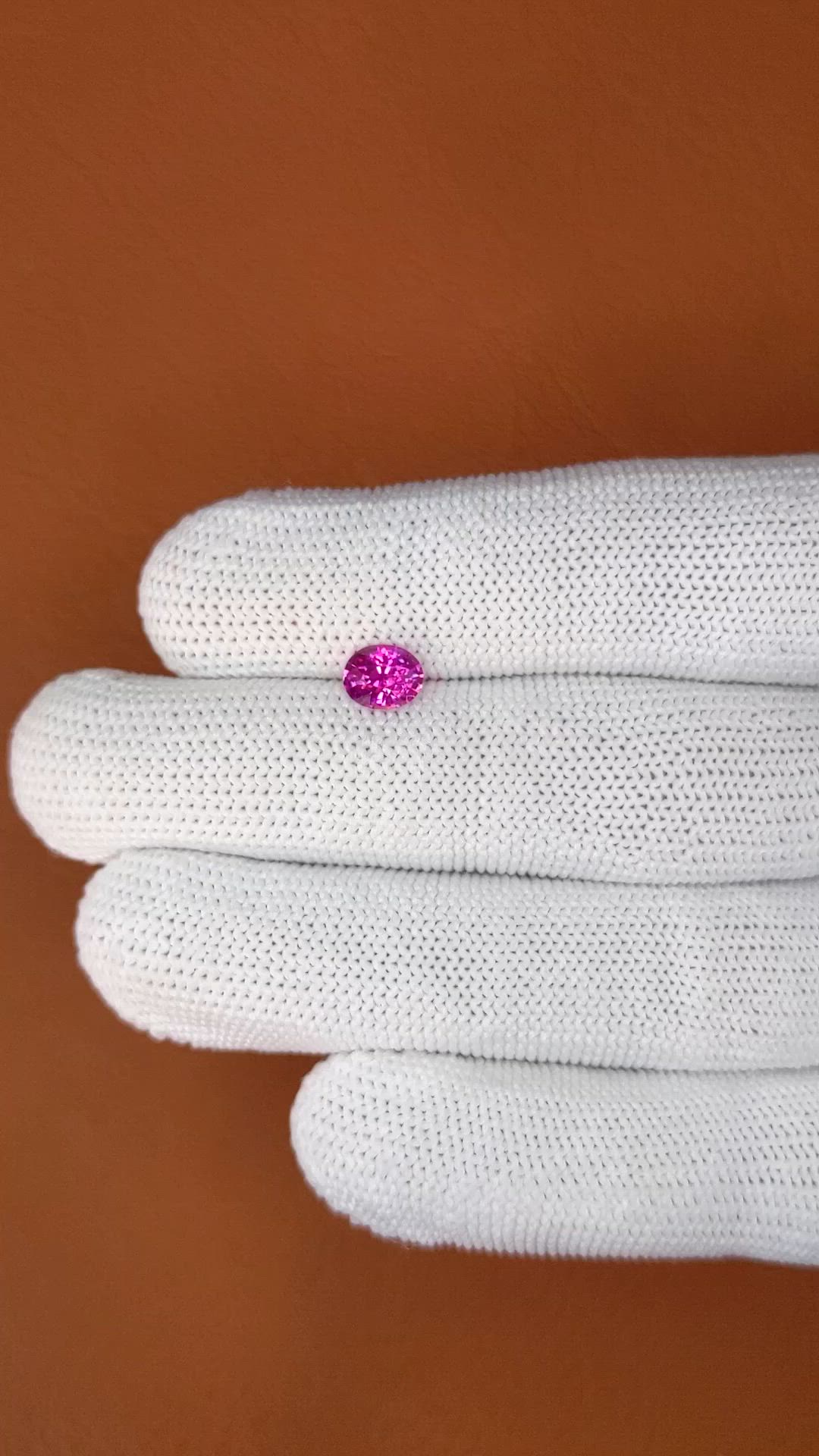 1.11 Ct. Purplish Pink Sapphire from Ceylon (Sri Lanka) Size Video