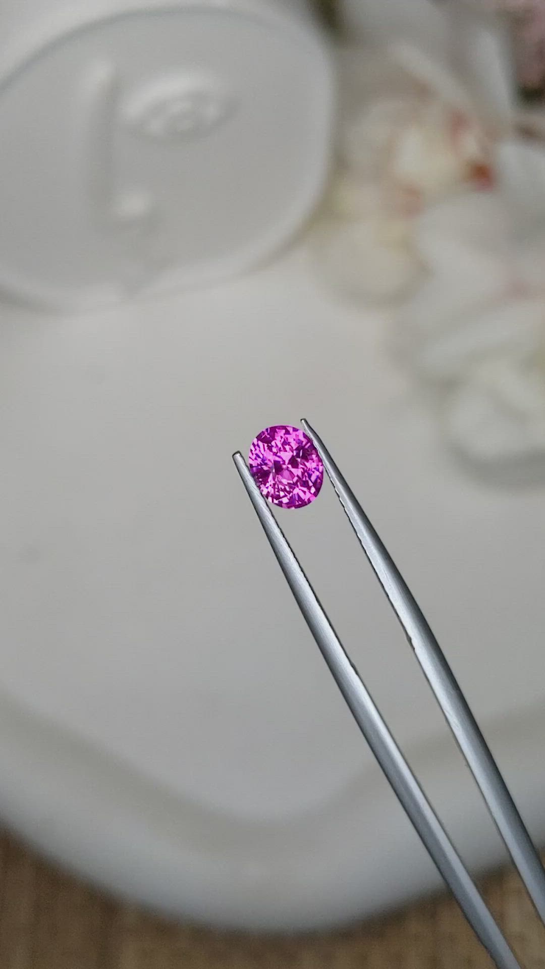 1.11 Ct. Purplish Pink Sapphire from Ceylon (Sri Lanka) Size Video