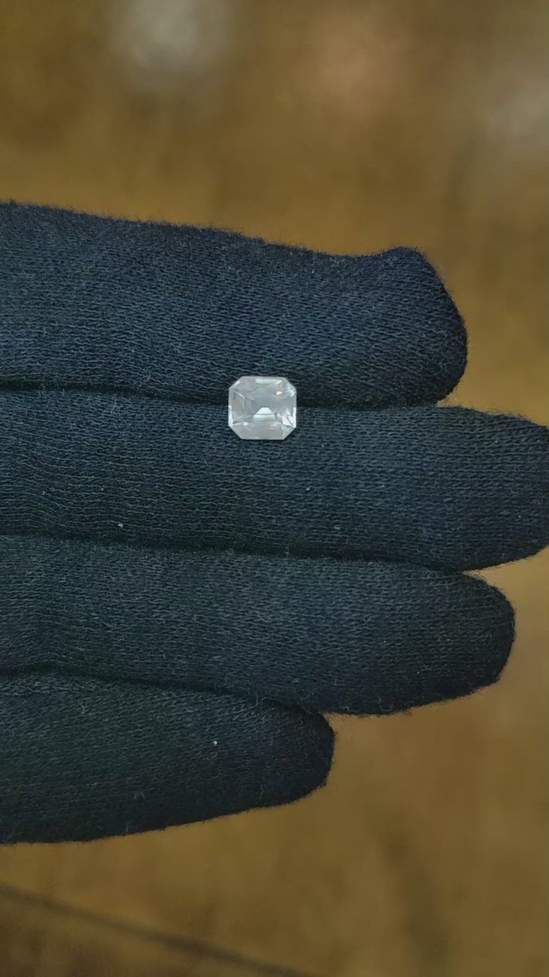 1.36 Ct. White Sapphire from Ceylon (Sri Lanka) Size Video
