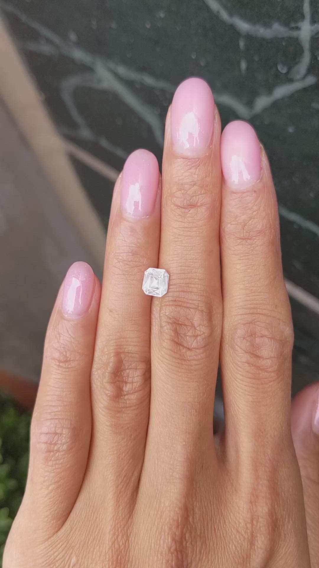 1.36 Ct. White Sapphire from Ceylon (Sri Lanka) Size Video