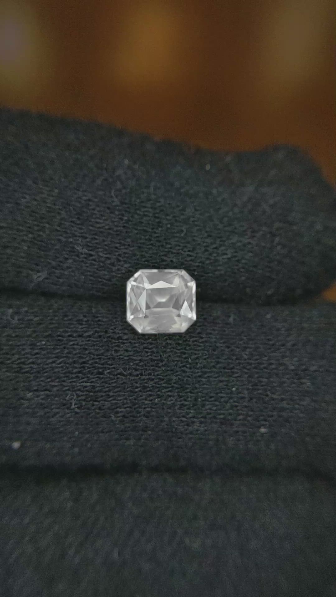 1.36 Ct. White Sapphire from Ceylon (Sri Lanka) Size Video