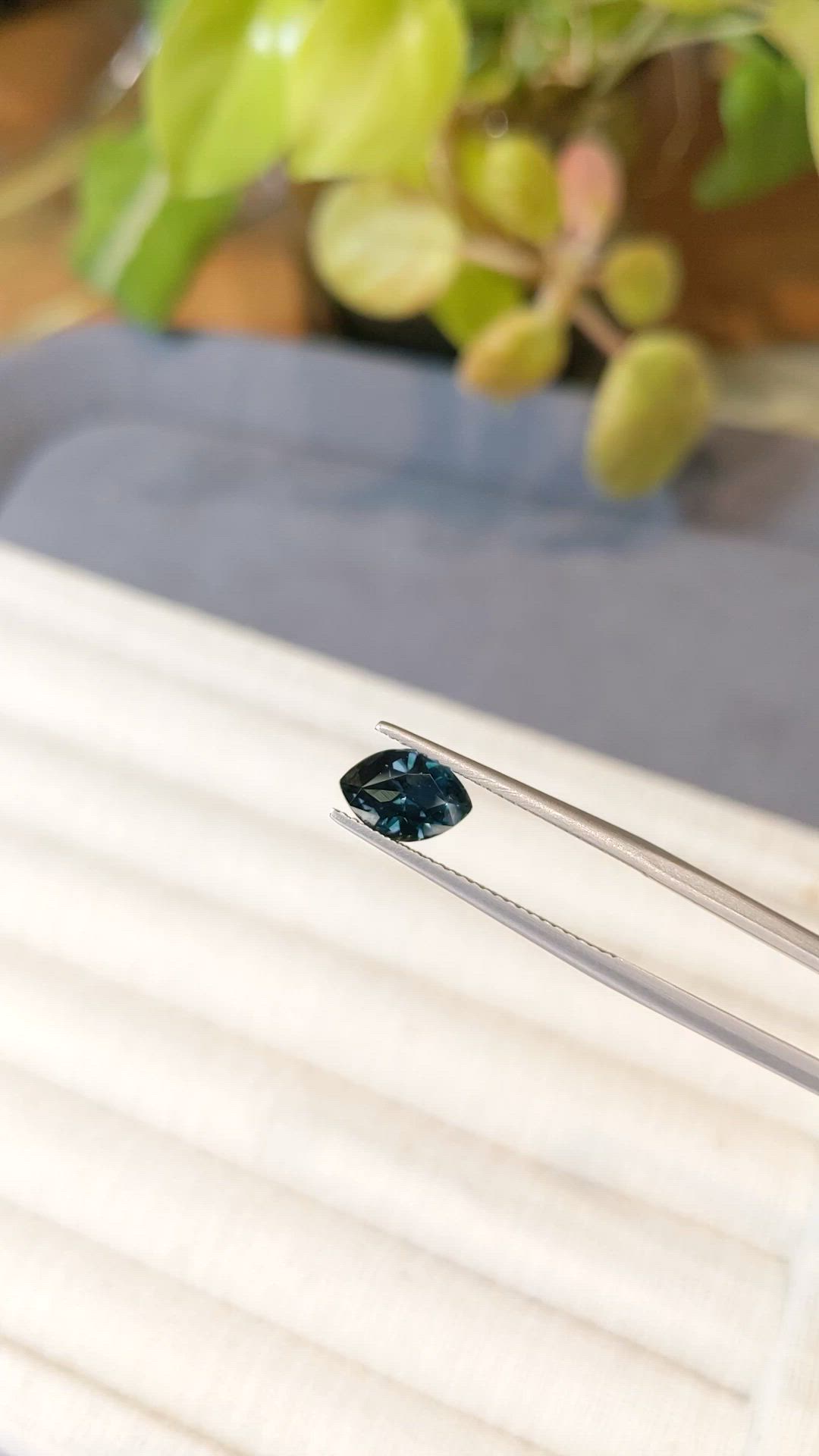 1.76 Ct. Bluish Green Sapphire from Montana Size Video