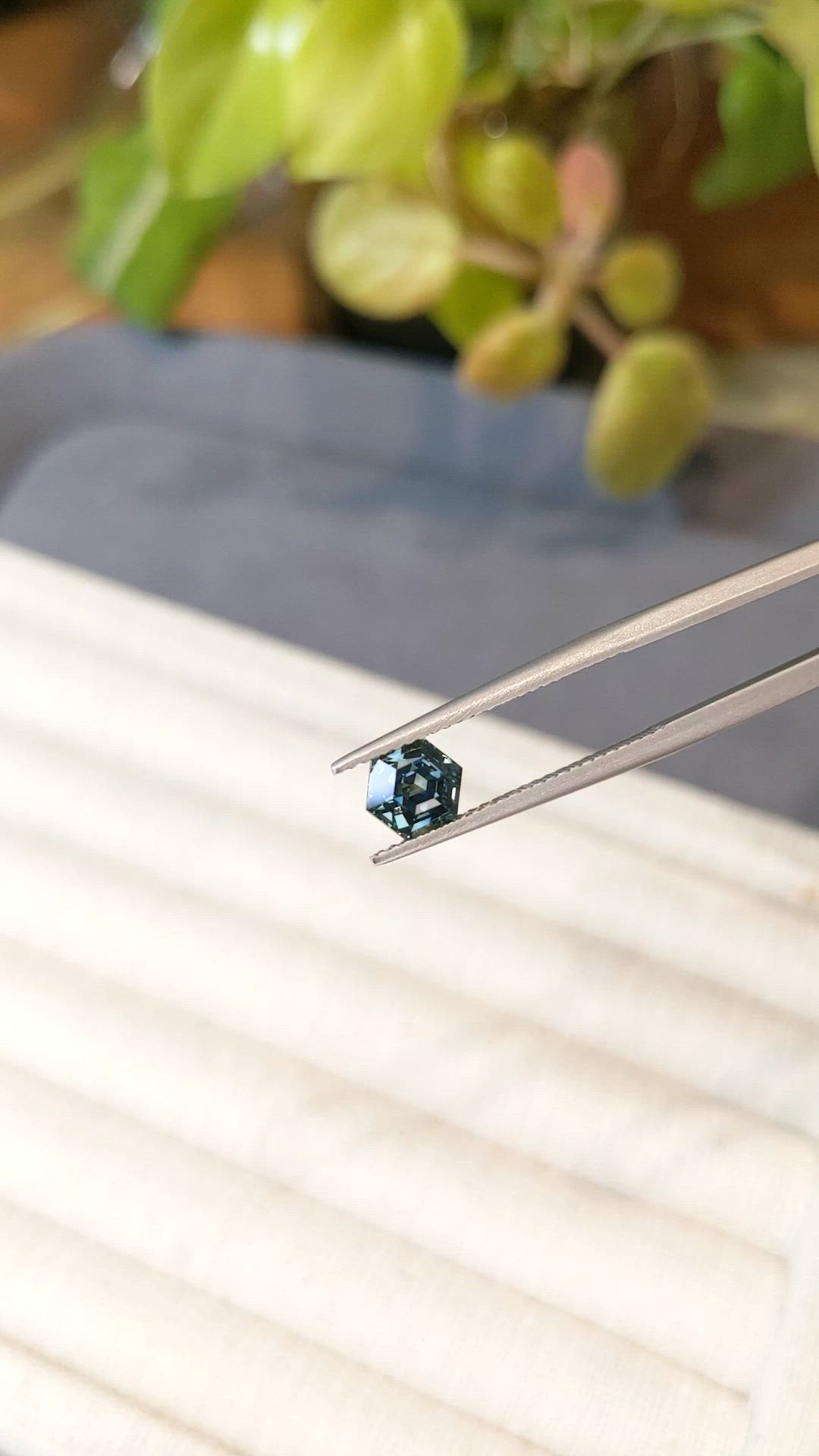1.36 Ct. Bluish Green Sapphire from Montana Size Video