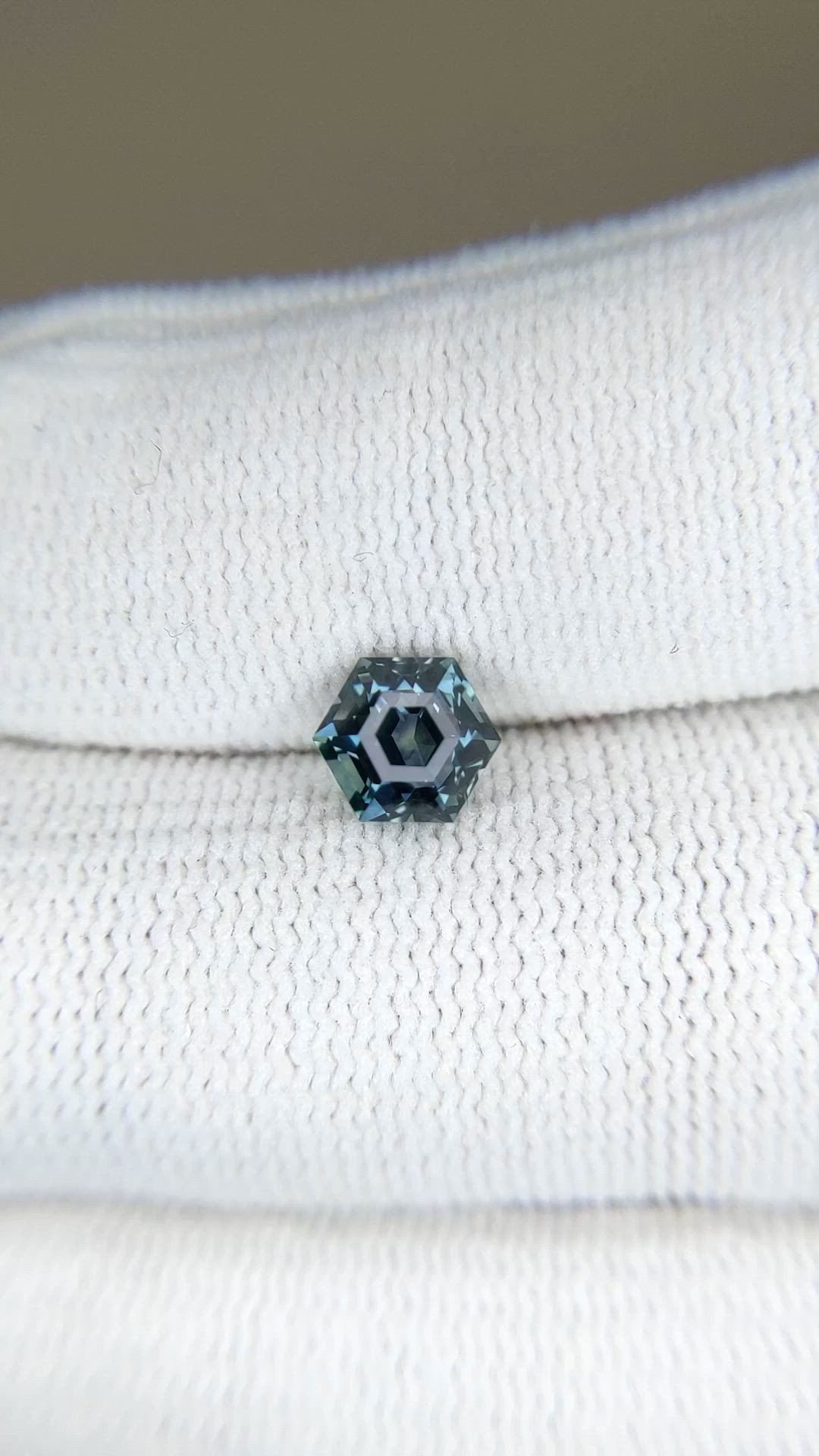 1.36 Ct. Bluish Green Sapphire from Montana Size Video