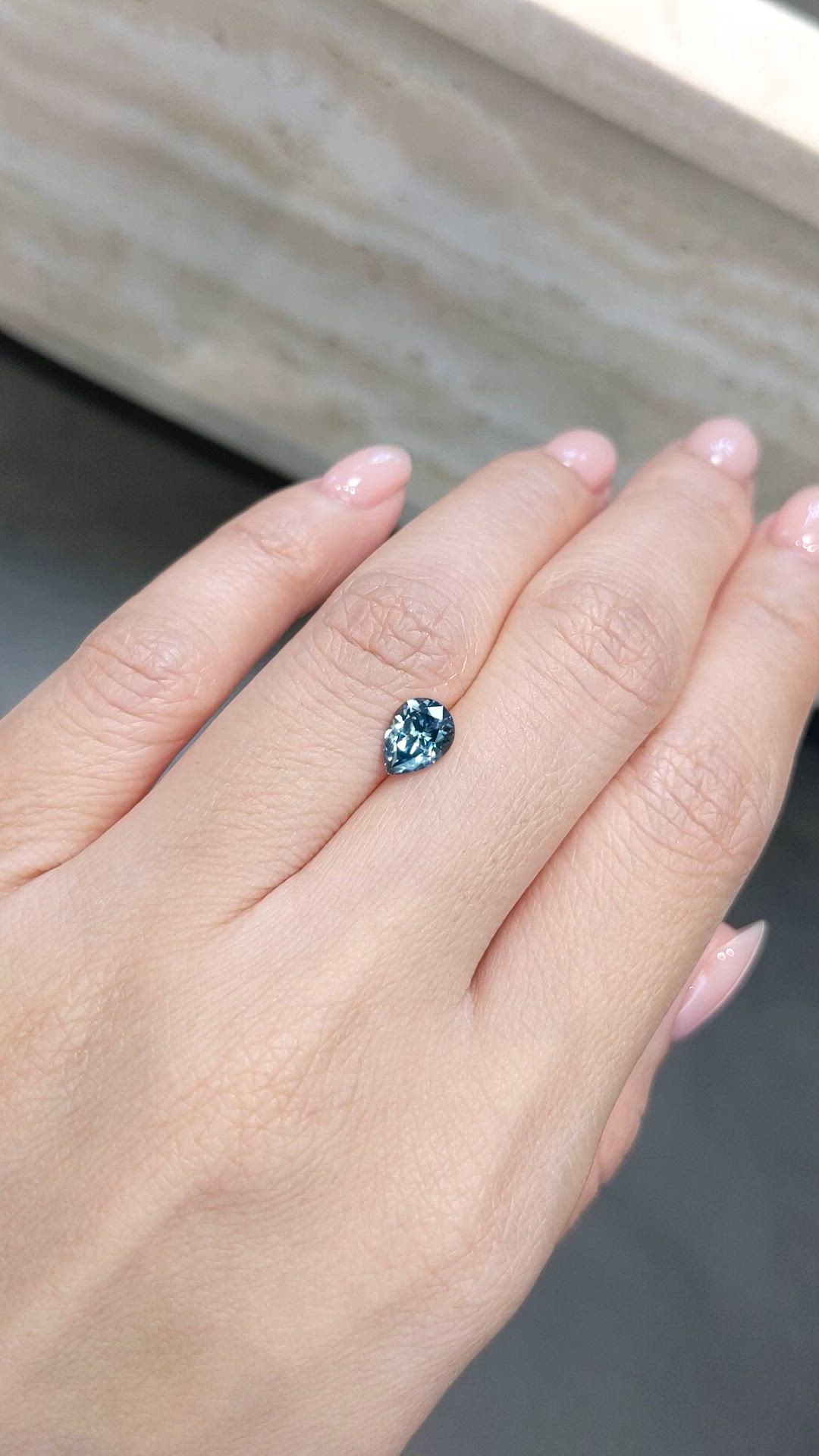 1.16 Ct. Greenish Blue Sapphire from Montana Size Video