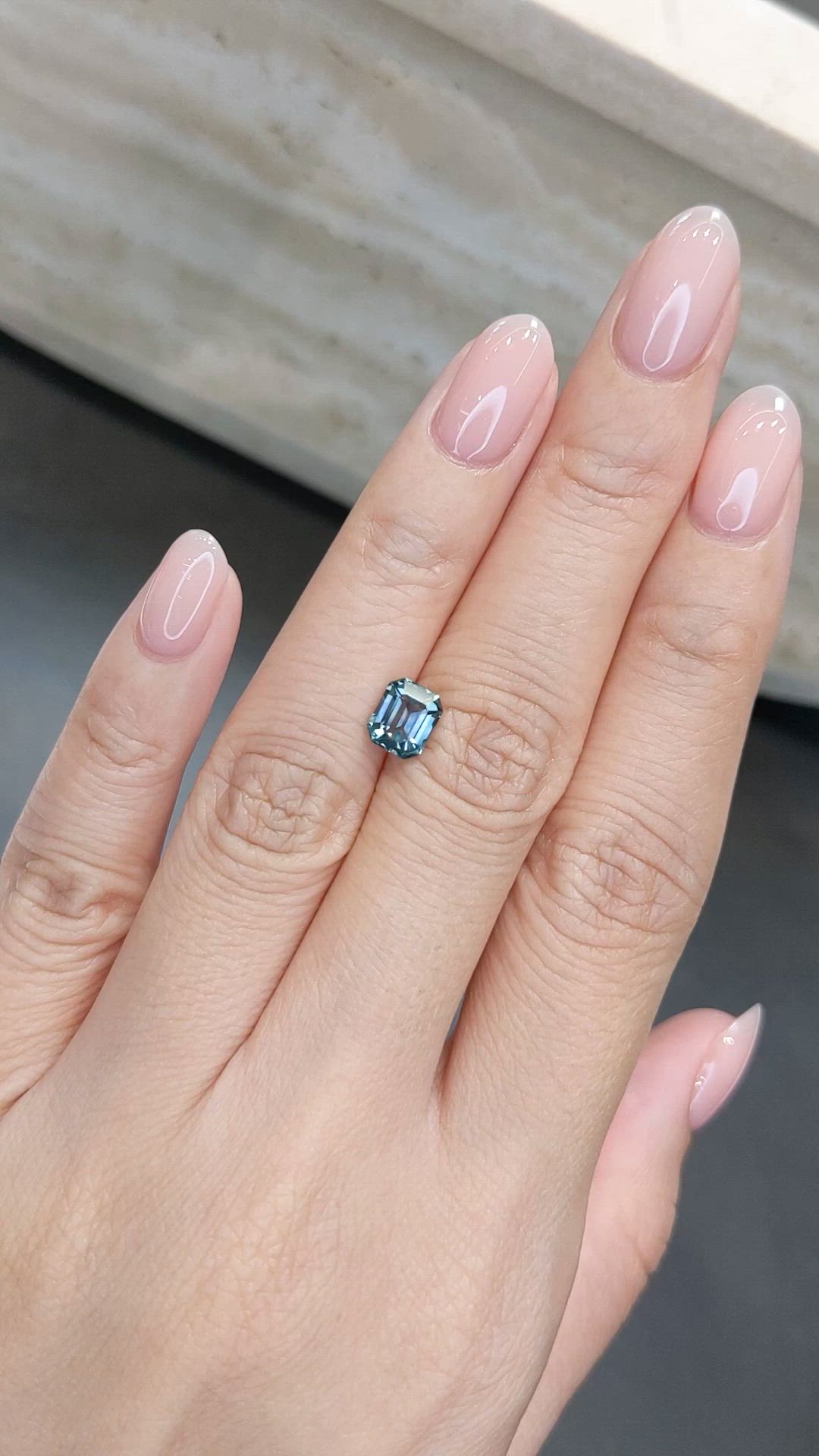 1.46 Ct. Bluish Green Sapphire from Montana Size Video