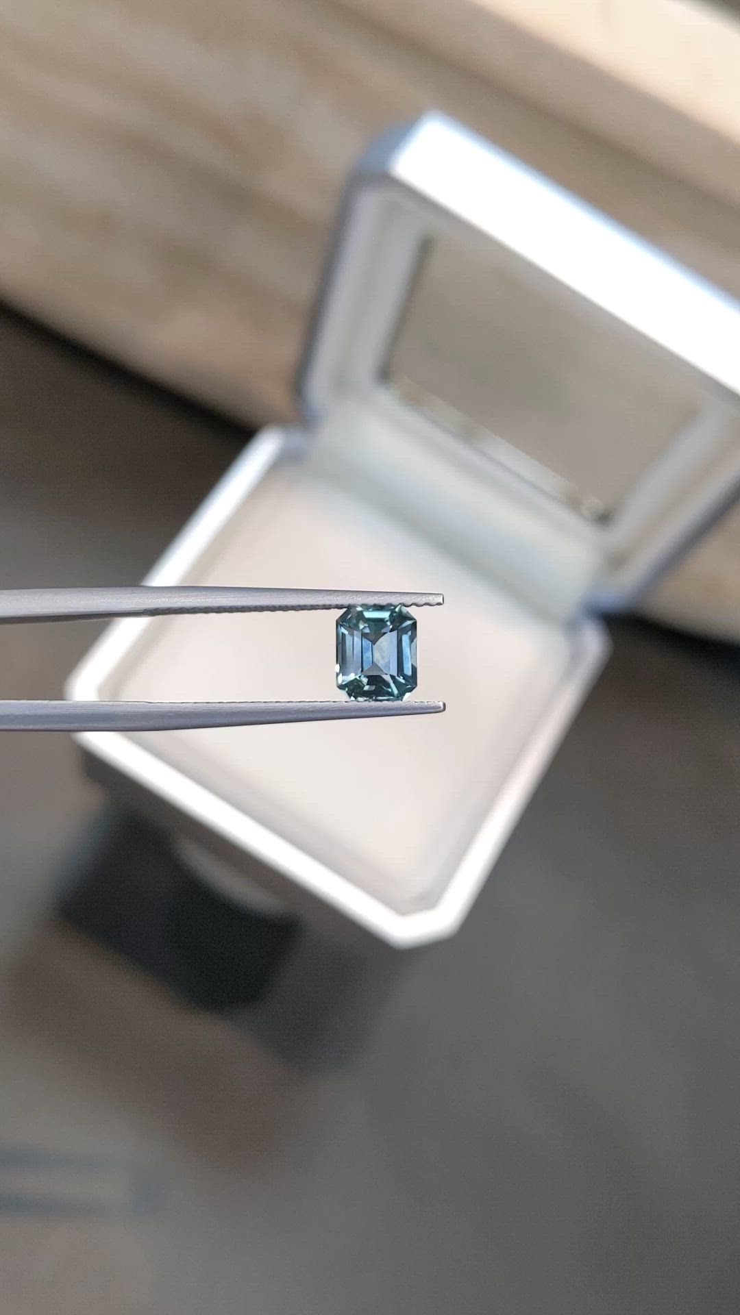 1.46 Ct. Bluish Green Sapphire from Montana Size Video