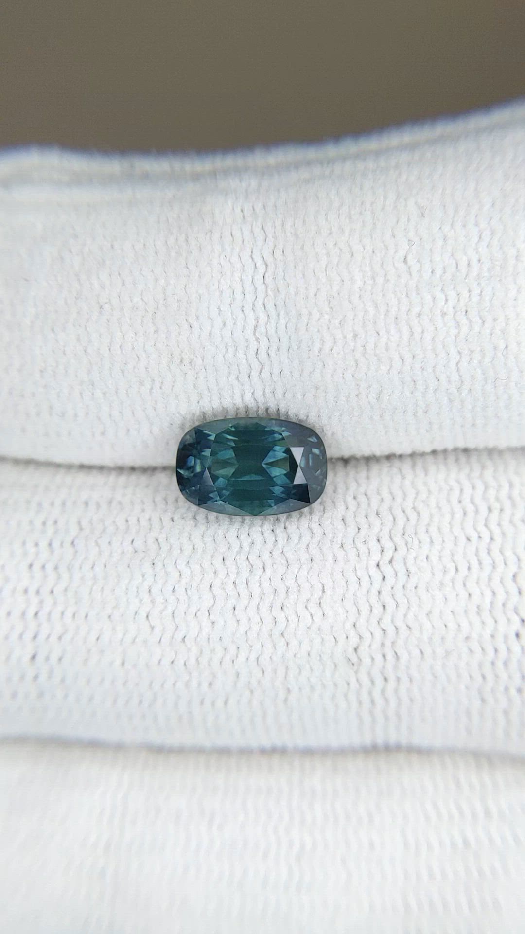 2.28 Ct. Greenish Blue Sapphire from Montana Size Video