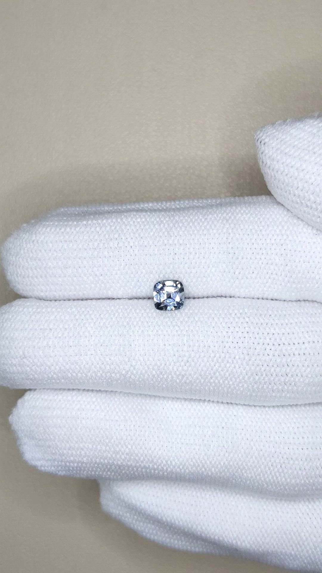 0.61 Ct. Bluish Grey Sapphire from Montana Size Video