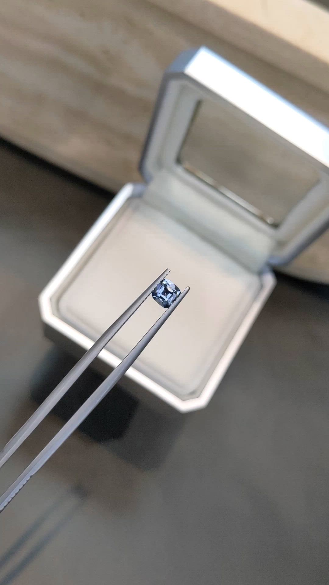 0.61 Ct. Bluish Grey Sapphire from Montana Size Video