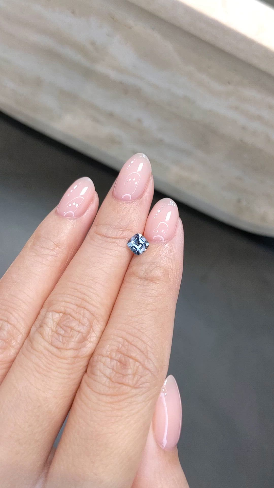 0.61 Ct. Bluish Grey Sapphire from Montana Size Video