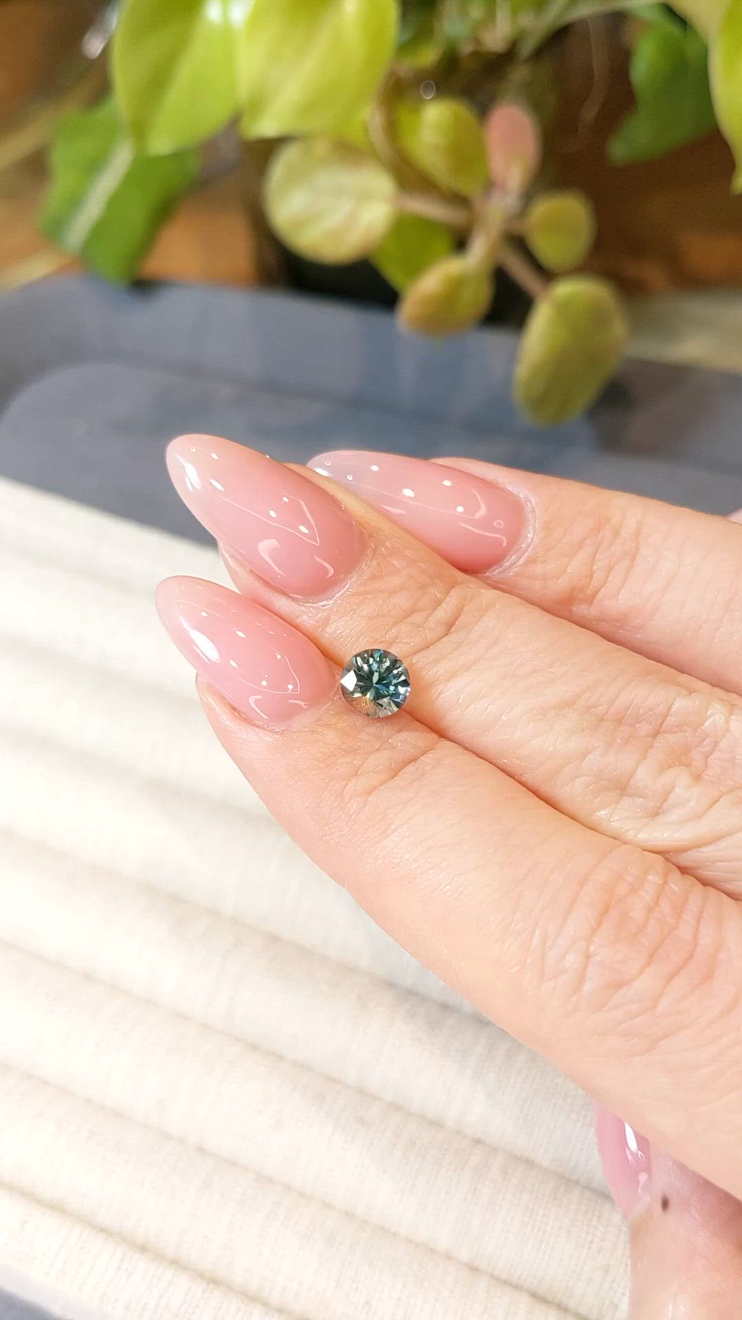 1.02 Ct. Greenish Blue Sapphire from Montana Size Video