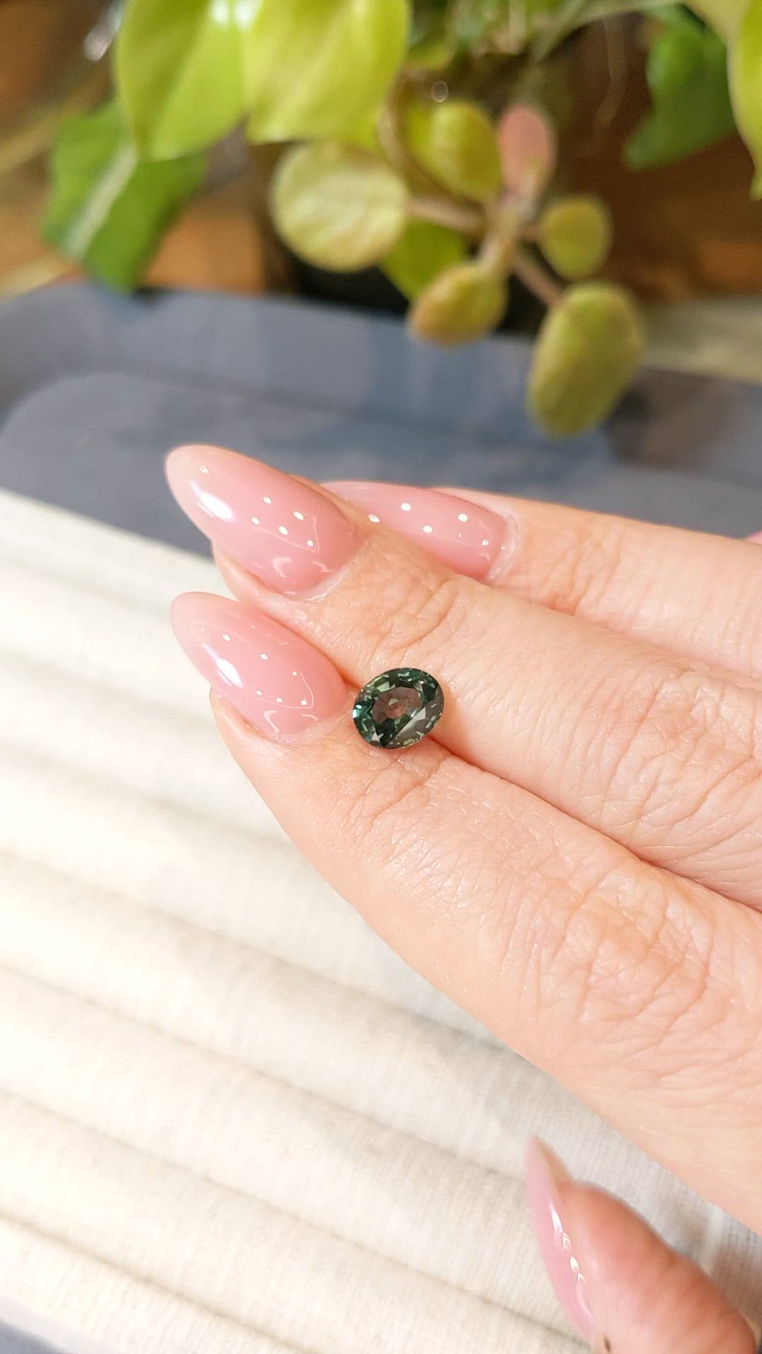 1.93 Ct. Bluish Green Sapphire from Montana Size Video