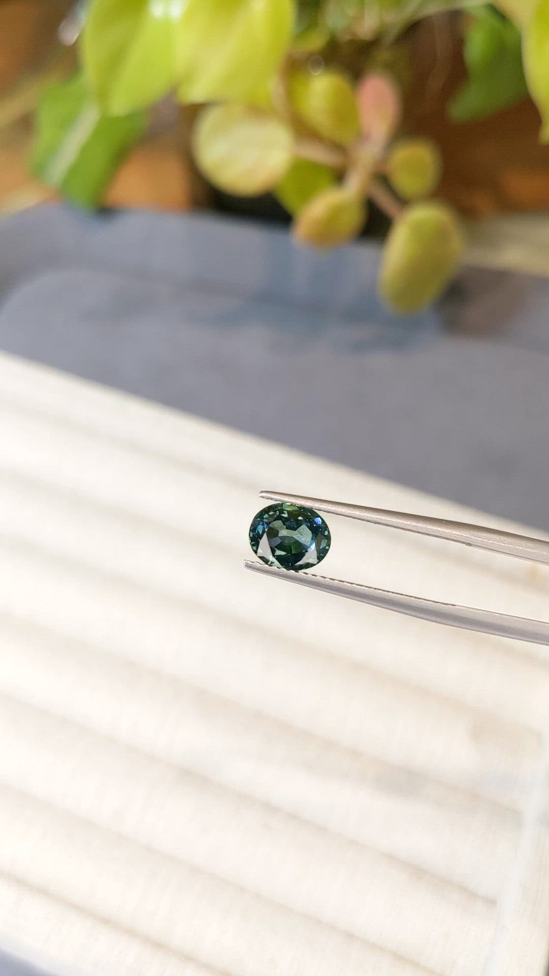 1.93 Ct. Bluish Green Sapphire from Montana Size Video