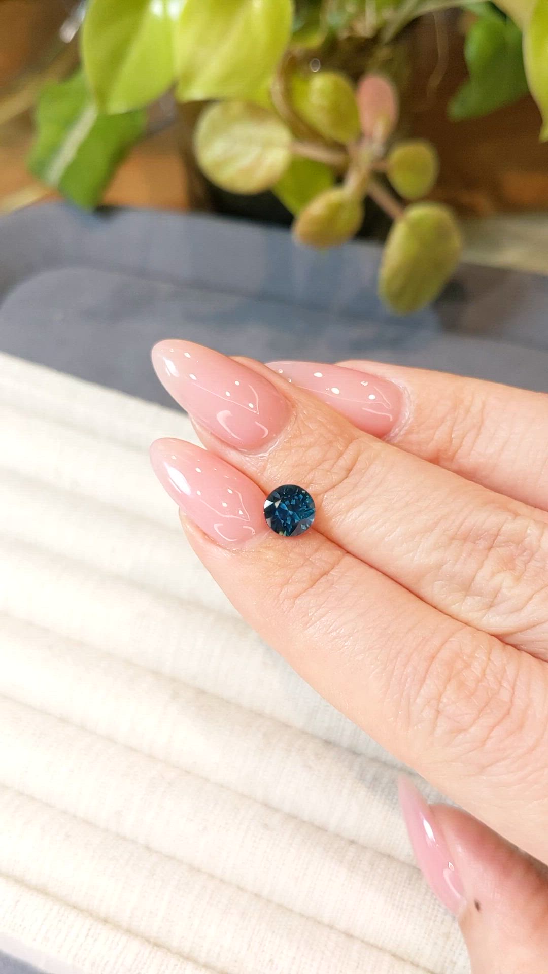 1.25 Ct. Greenish Blue Sapphire from Montana Size Video