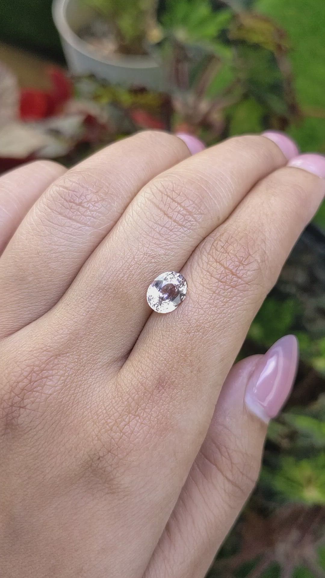 2.25 Ct. Peach Sapphire from Ceylon (Sri Lanka) Size Video
