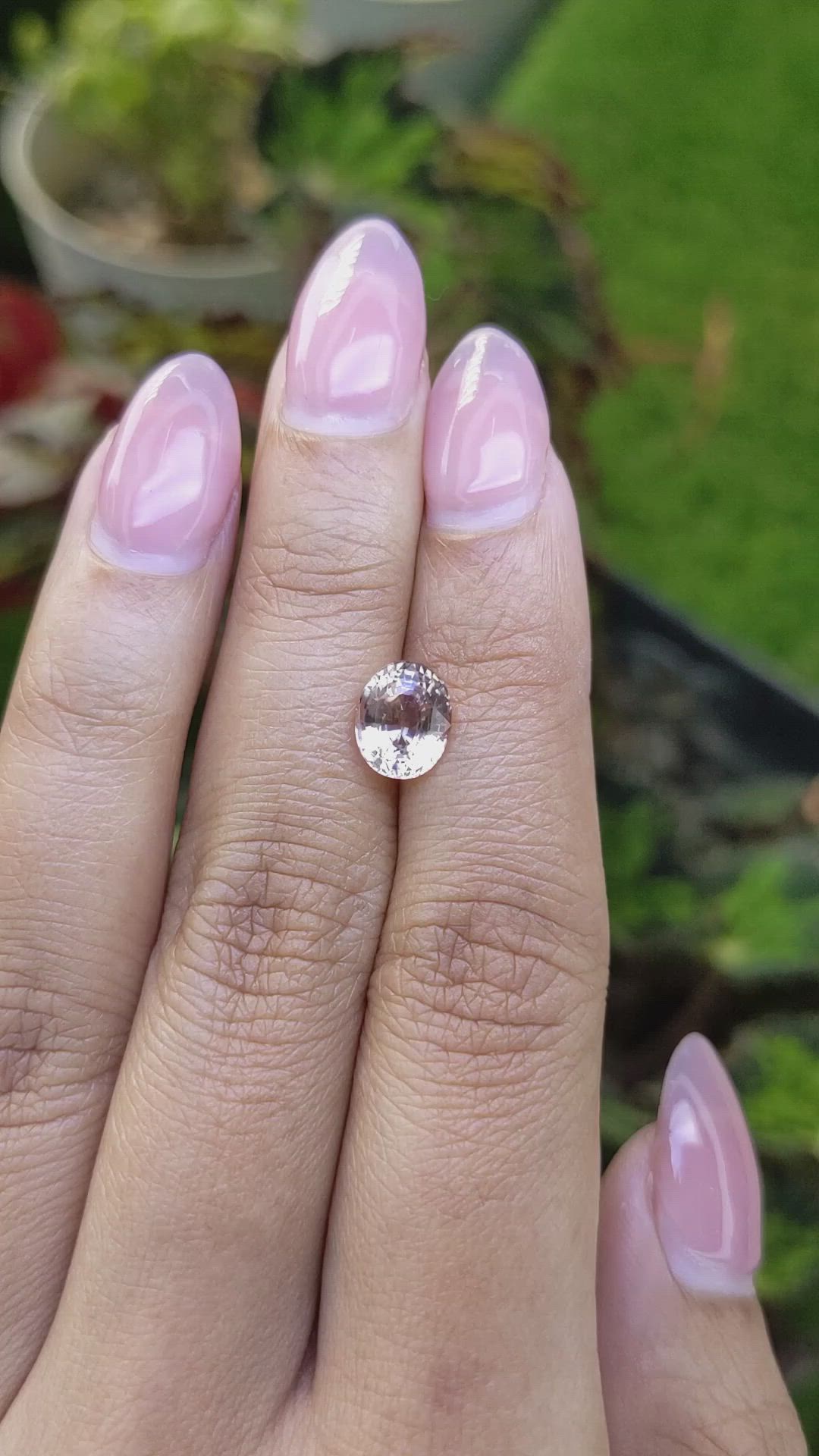 2.25 Ct. Peach Sapphire from Ceylon (Sri Lanka) Size Video
