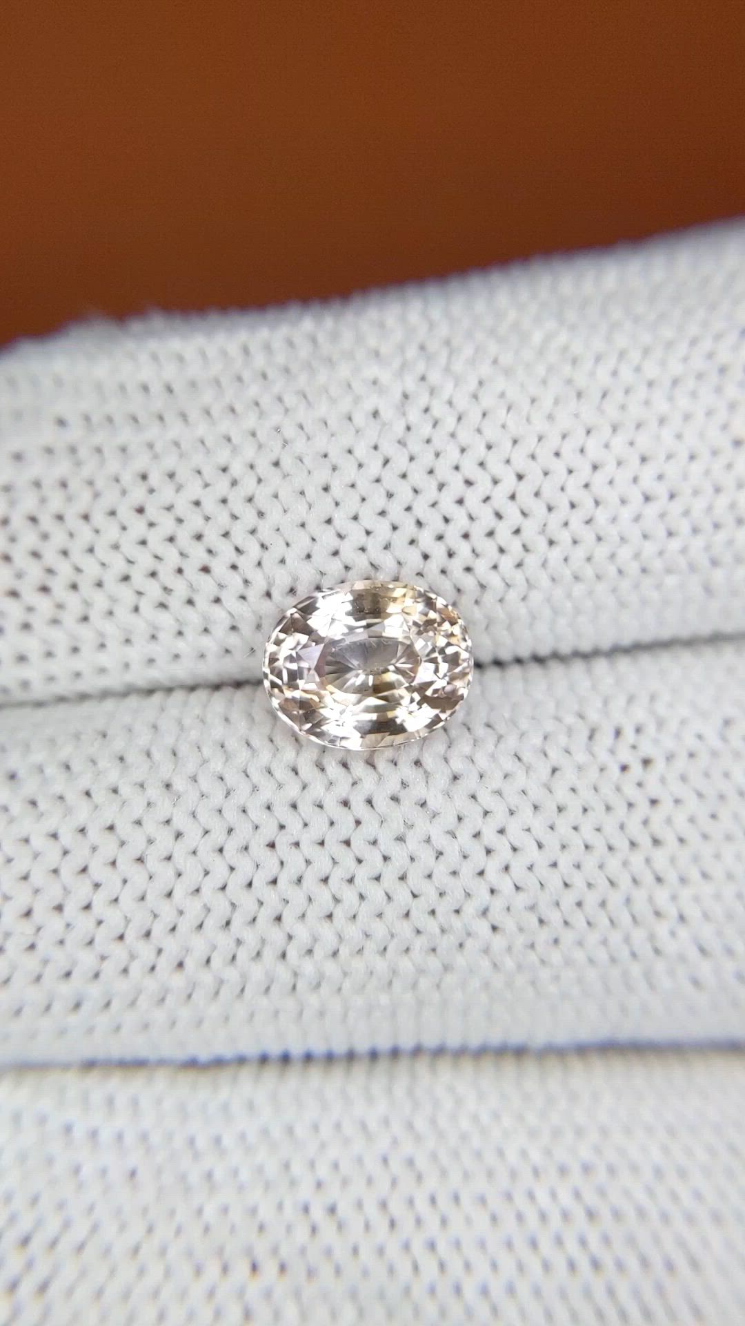 2.25 Ct. Peach Sapphire from Ceylon (Sri Lanka) Size Video