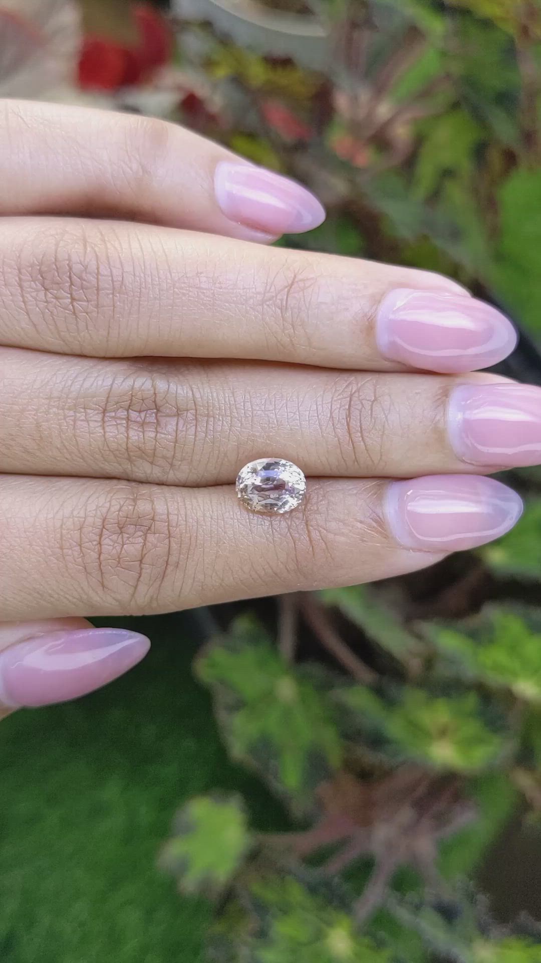 2.25 Ct. Peach Sapphire from Ceylon (Sri Lanka) Size Video